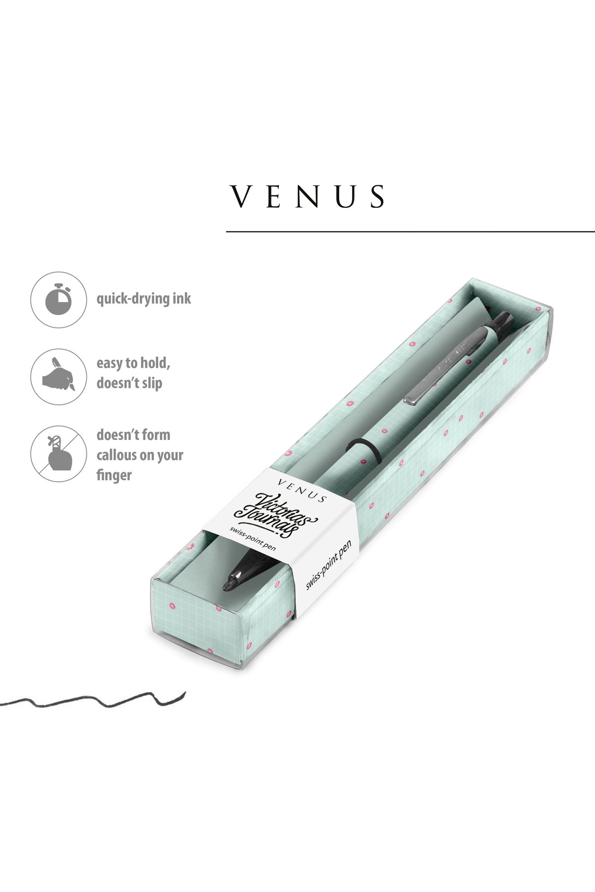 VENUS 0.7 mm Blue Ballpoint Pen 2202