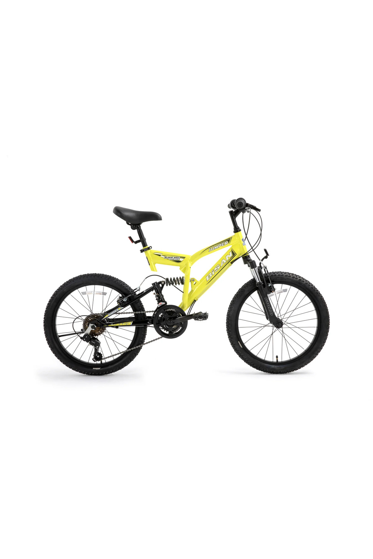 Bisan Jumper 20 Jant 18 Shimano Vitesli Çift Amortisörlü Çocuk Bisikleti Sarı