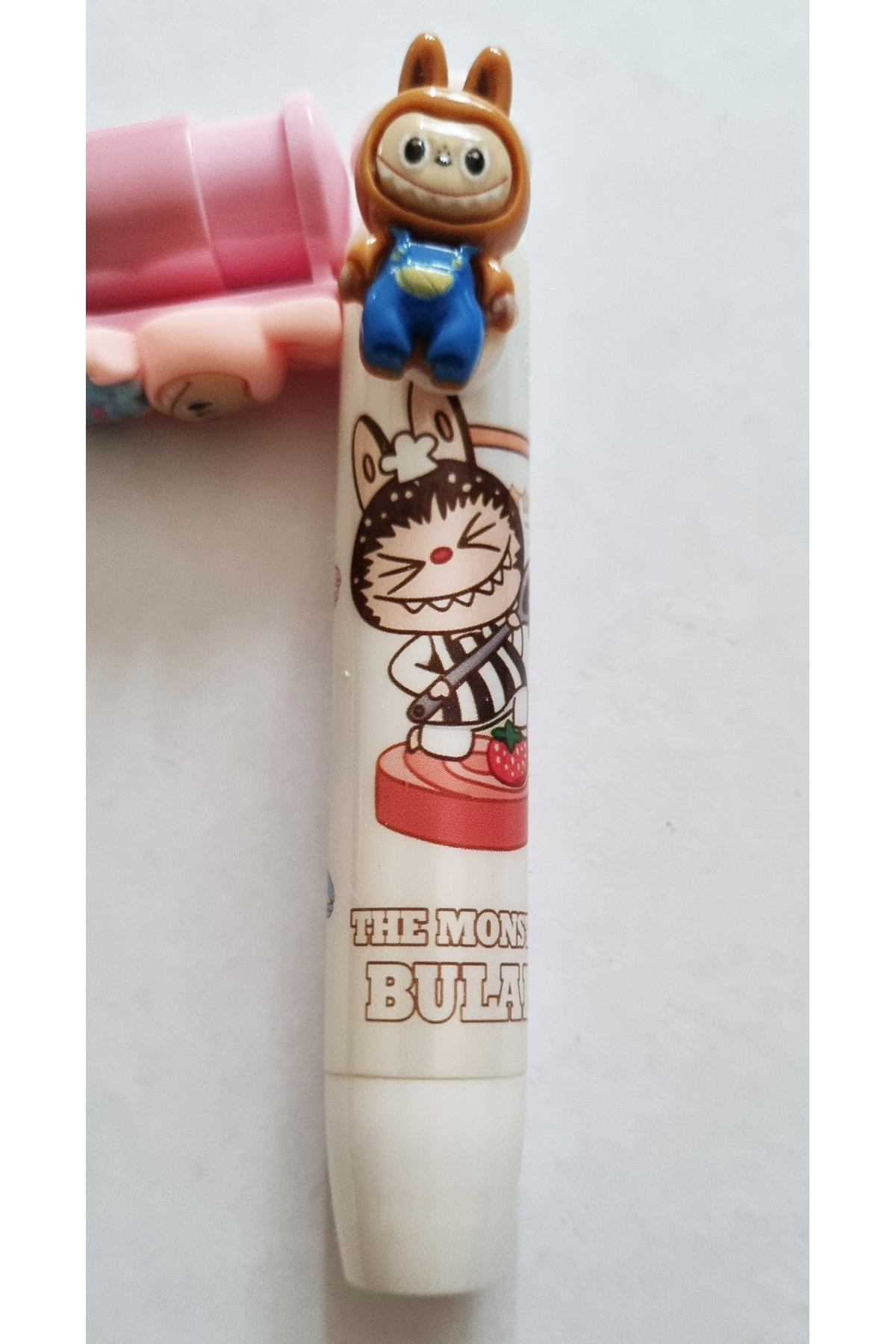 Modellino Farklı Renk/Figür Seçmeli Labubu Otomatik Basmalı Roket Silgi - Beyaz 1 Adet