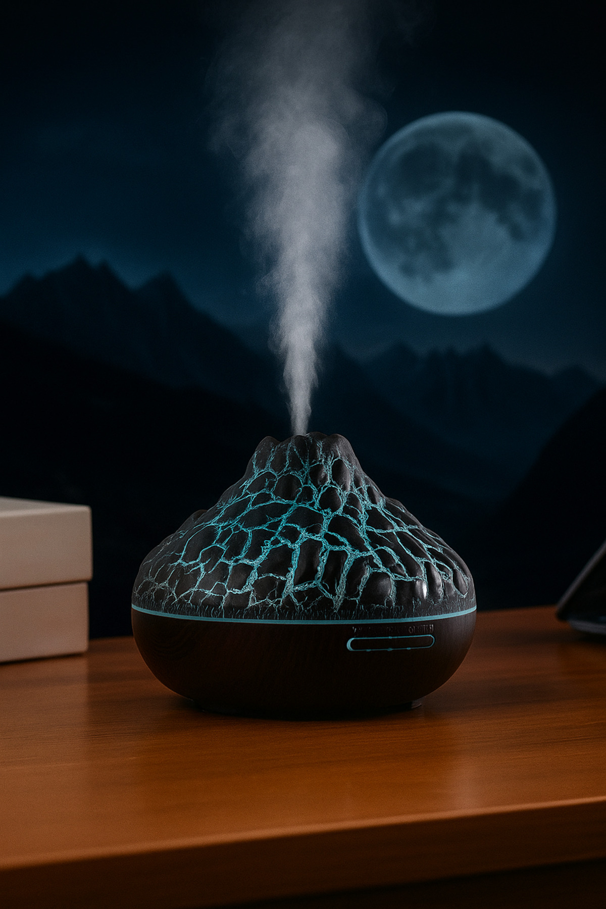 BYM COSMETİCS Ultrasonik hava nemlendirici aromatik oda kokusu 7 renk led ışıklı buhar makinası volkan