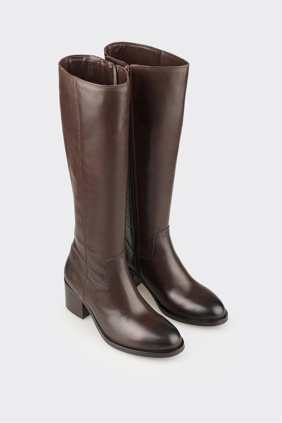 Elle Shoes Kahve Deri Kadın Çizme görsel 2