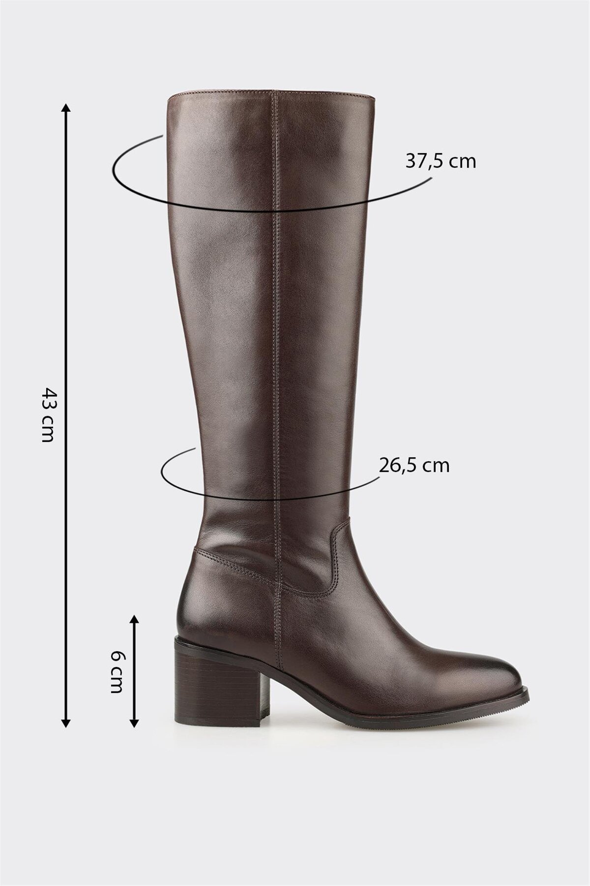 Elle Shoes Kahve Deri Kadın Çizme görsel 5