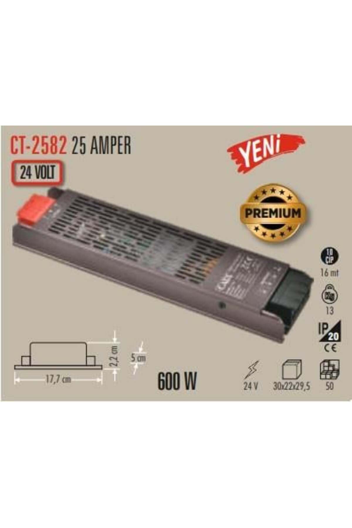 Cata CT-2582 24V 25 Amper 600W LED Trafo - Fiyatı, Yorumları