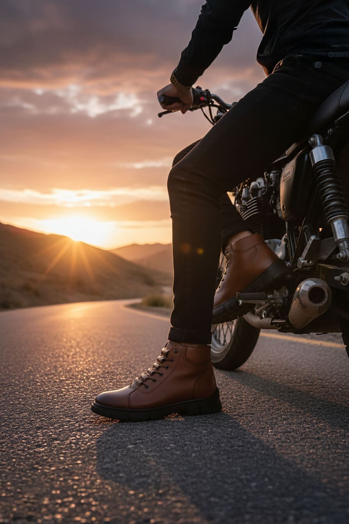 BIG KING Hakiki Deri Hakiki Deri Erkek Bot