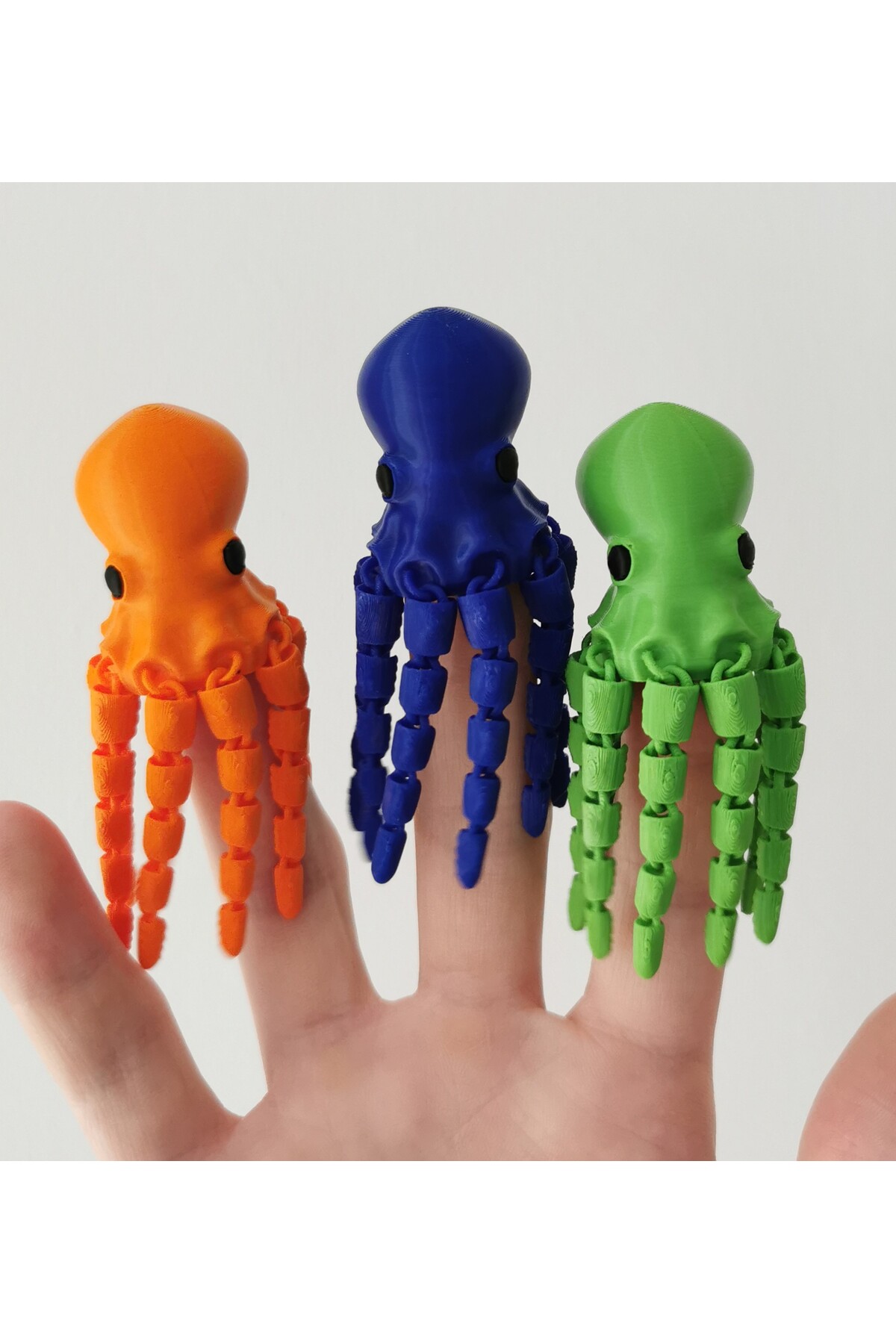 Hareketli Ahtapot - Eğlenceli Maker DIY Projesi - 3D Baskı 5x15 cm