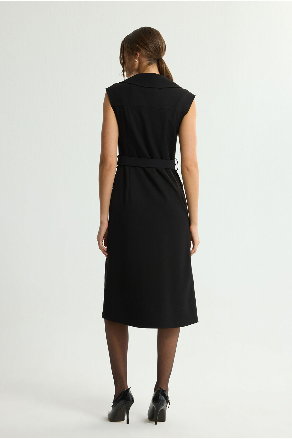 Love My Body  Cepli Kolsuz Gabardin Elbise - Görsel 6