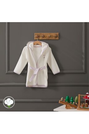 LaFiny - Kitty Bebek Bornoz %100 Pamuk Nakışlı Havlu Kumaş - 1 Yaş