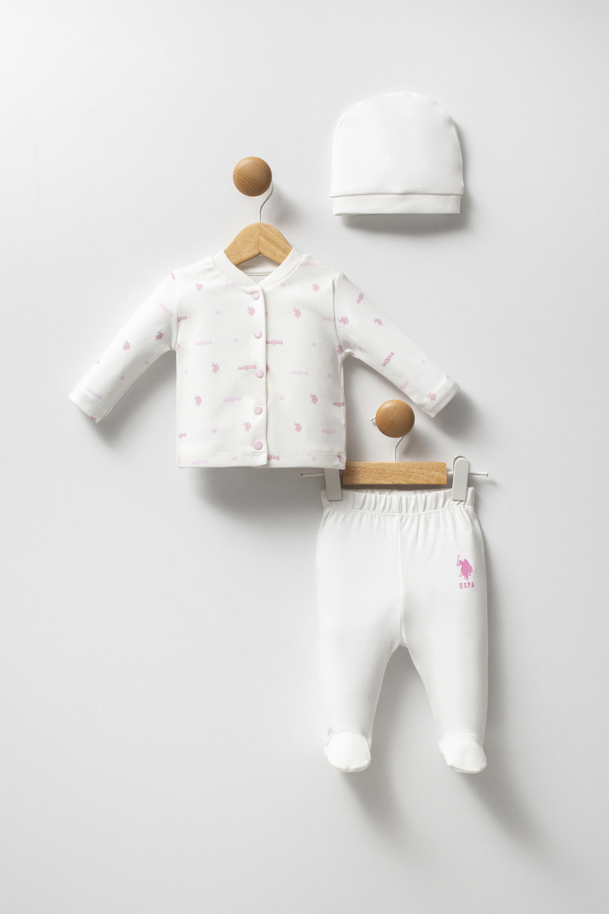 یو اس پولو سرویس خواب نوزادی دخترانه سفید، 3 تکه، 50322842-VR013 یو اس پولو سرویس خواب نوزادی دخترانه سفید، 3 تکه، 50322842-VR013