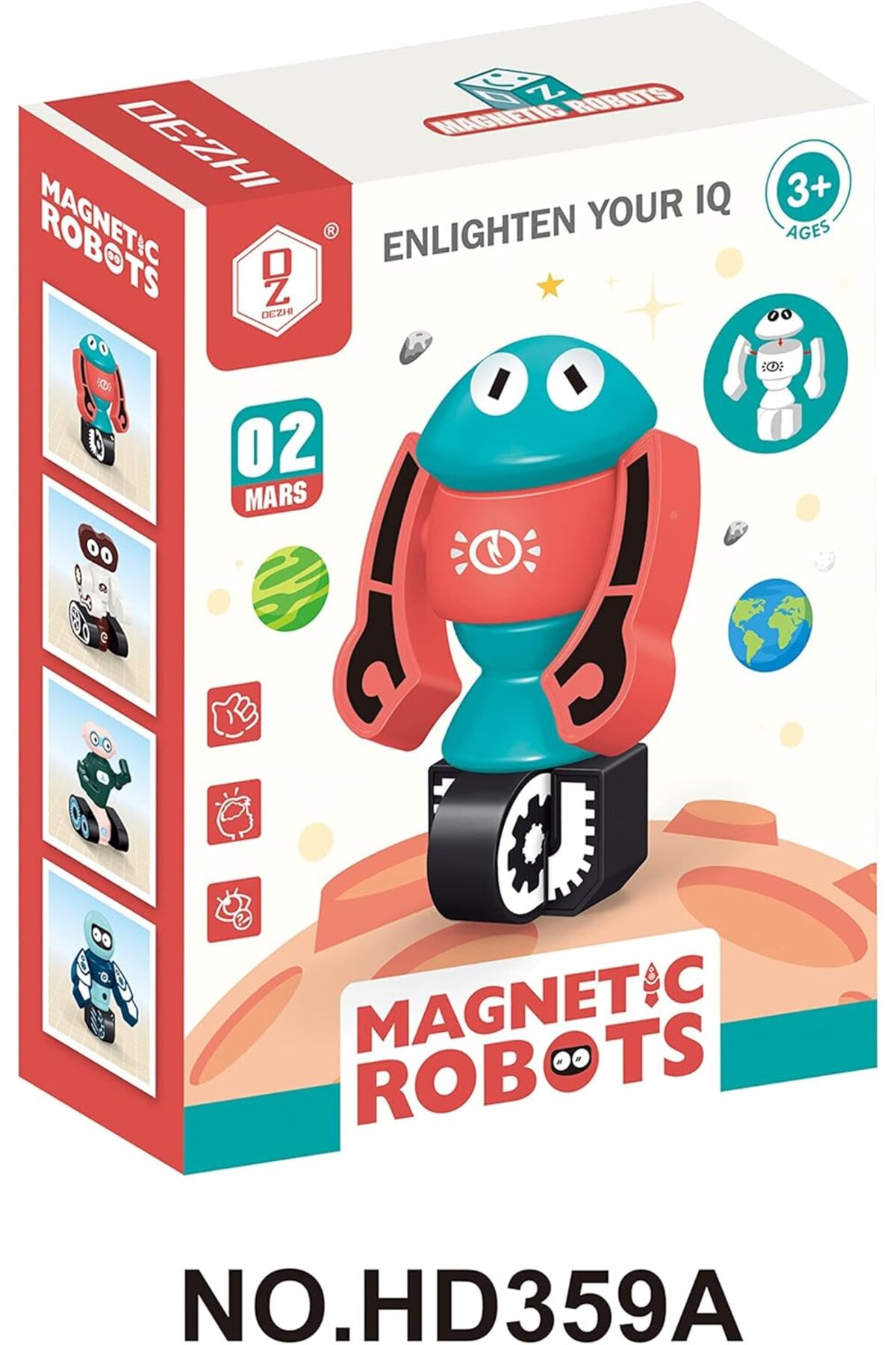 عروسک روبات ساختمانی مغناطیسی - اسباب‌بازی آموزشی STEM، سنین ۳ سال به بالا (مرجانی)