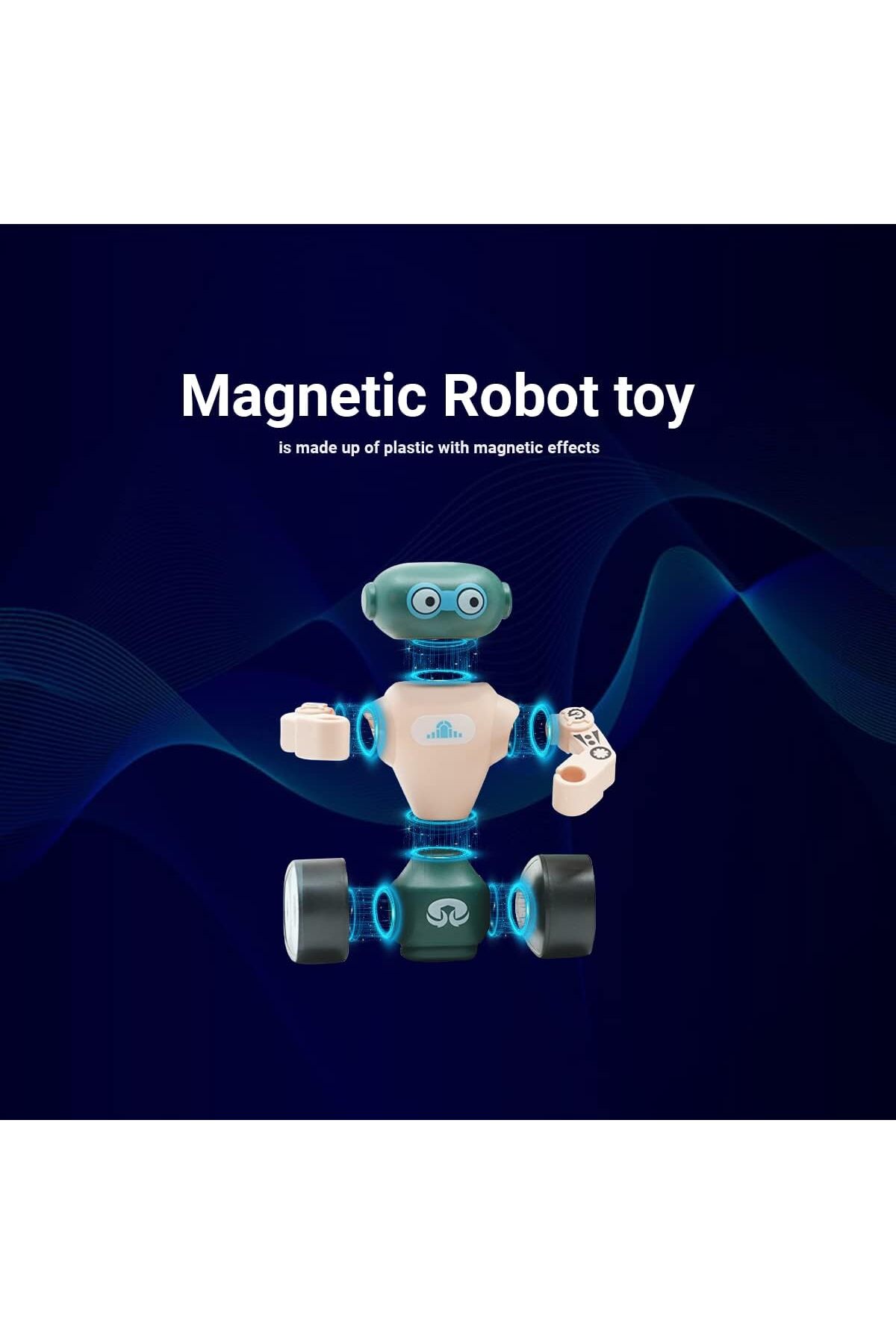 اسباب‌بازی ربات ساختمانی مغناطیسی برای کودکان – آموزشی STEM، سنین ۳ سال به بالا (رنگ پوست)