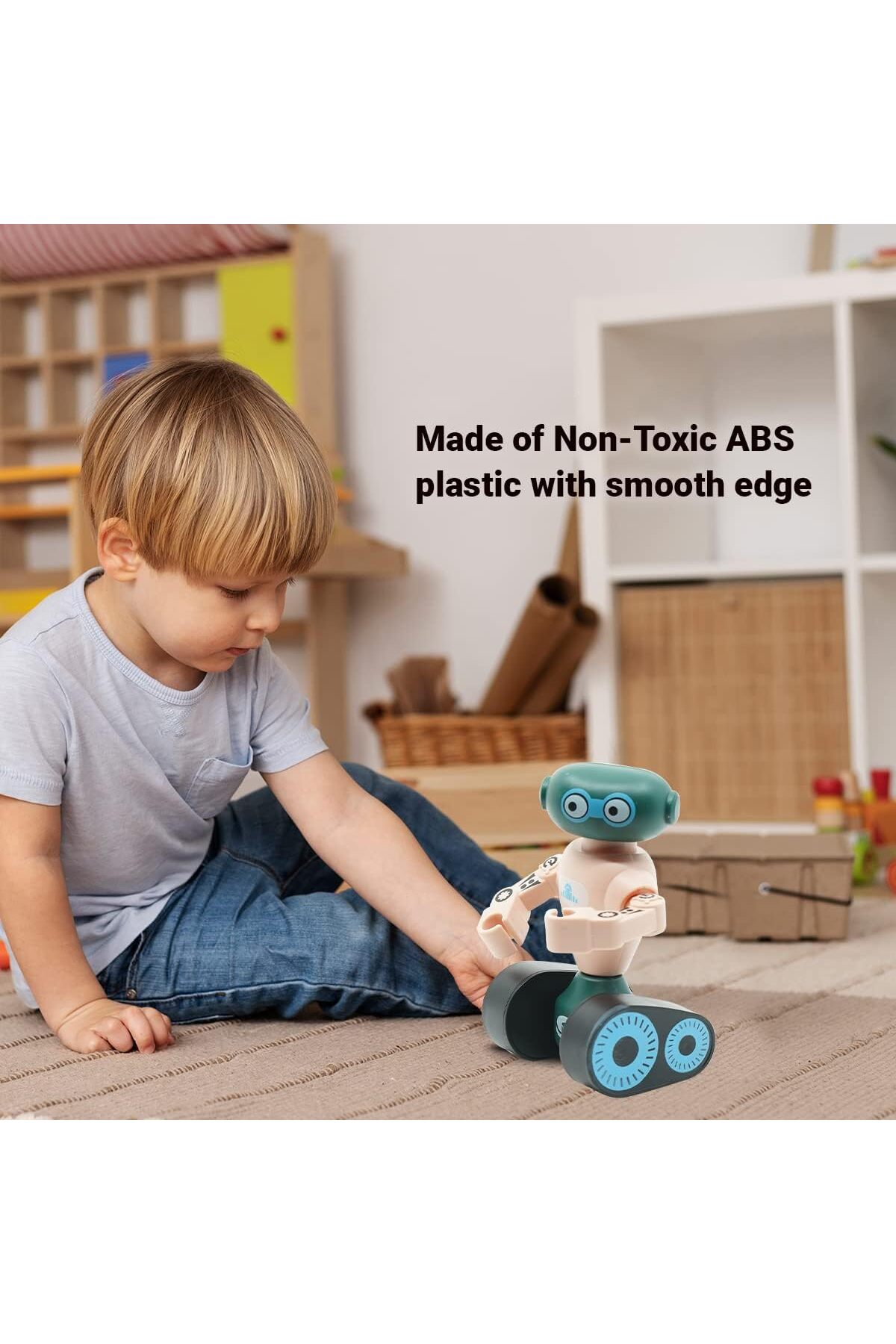 اسباب‌بازی ربات ساختمانی مغناطیسی برای کودکان – آموزشی STEM، سنین ۳ سال به بالا (رنگ پوست)