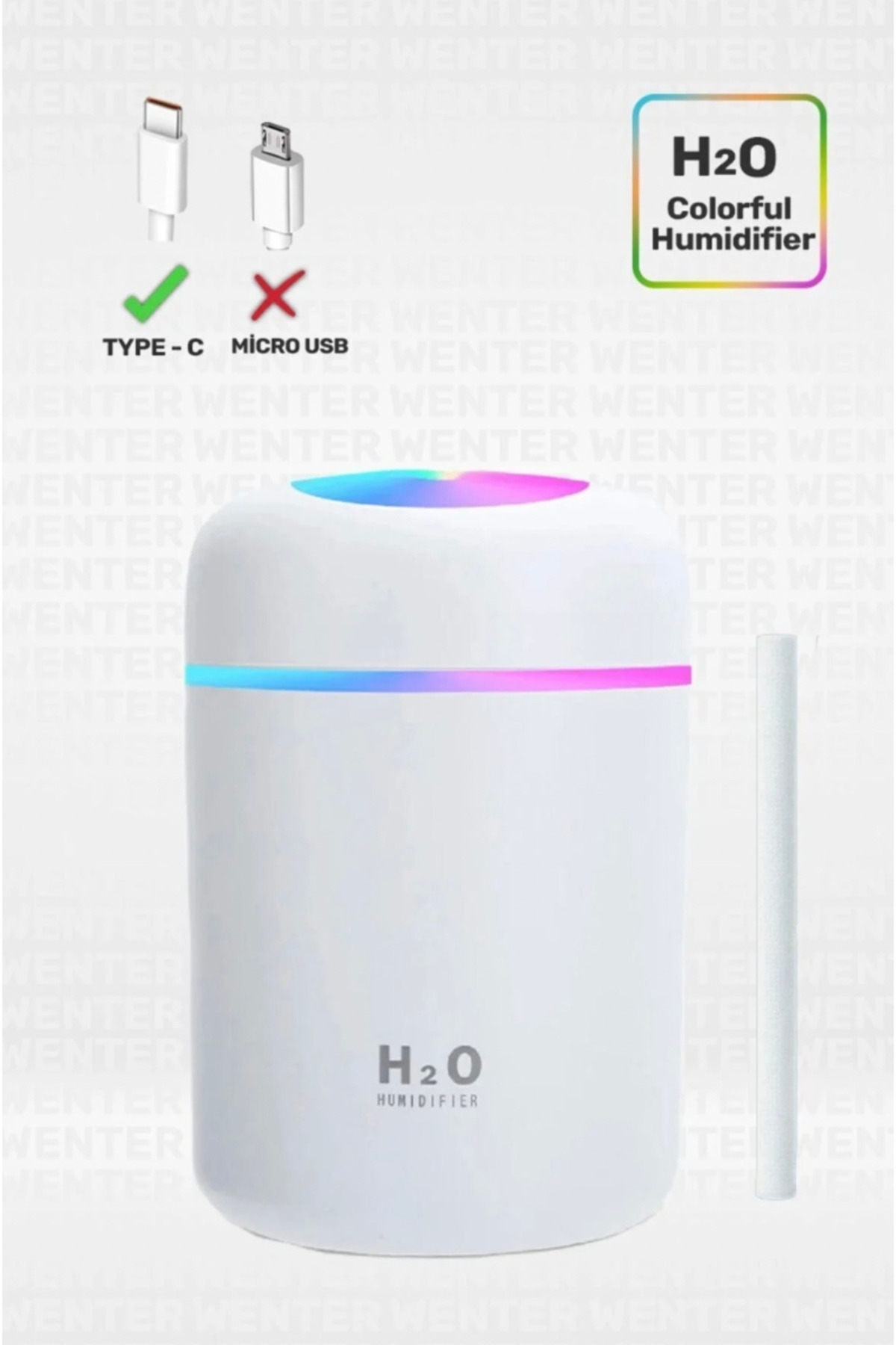 Single 300 ml Ulrasonik Ledli Hava Nemlendirici Buhar Makinesi Ve Aroma Difüzörü