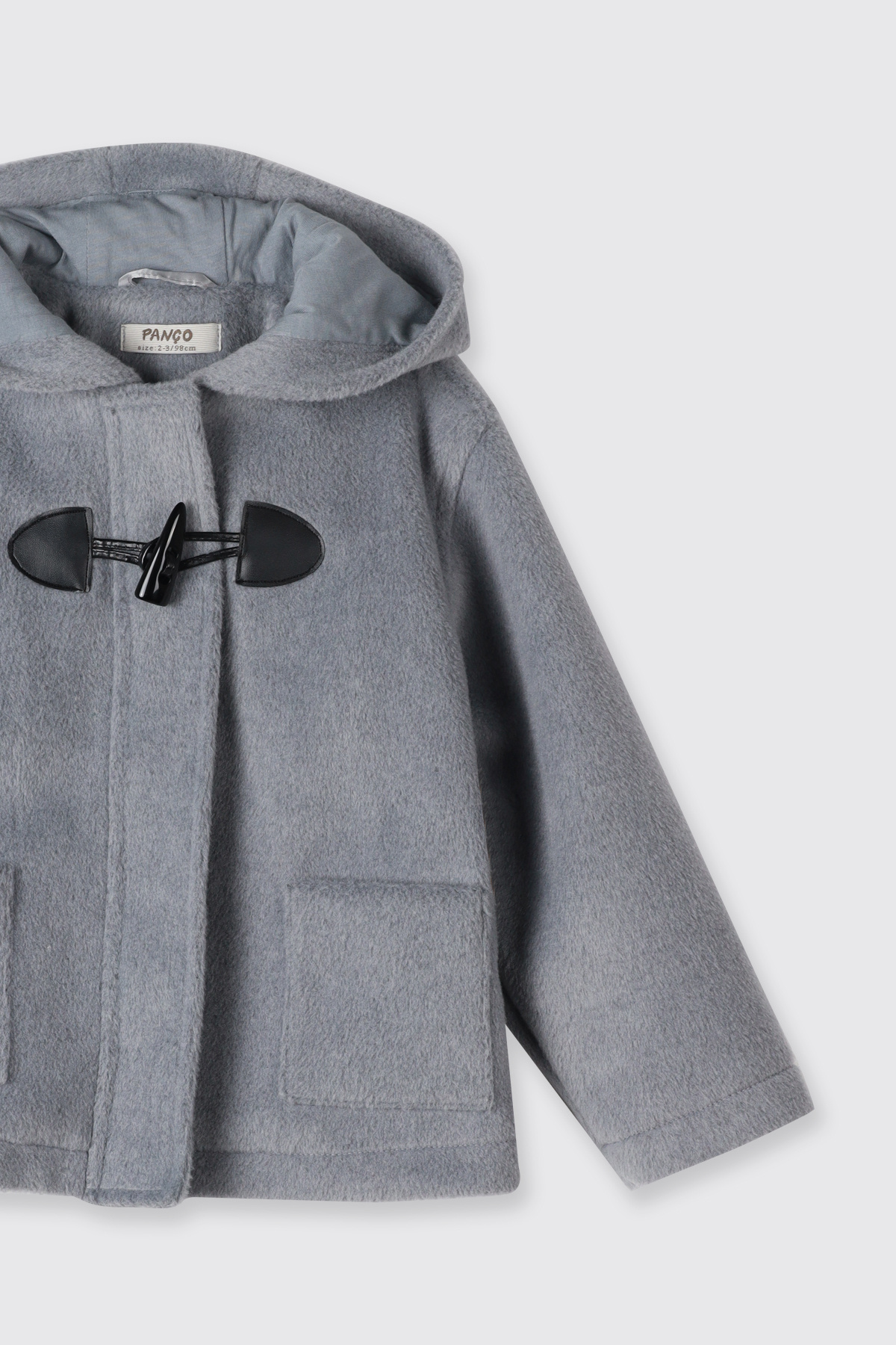 Panço Erkek Bebek Cepli Düğmeli Gri Kaban fotoğrafı 3 (önizleme)