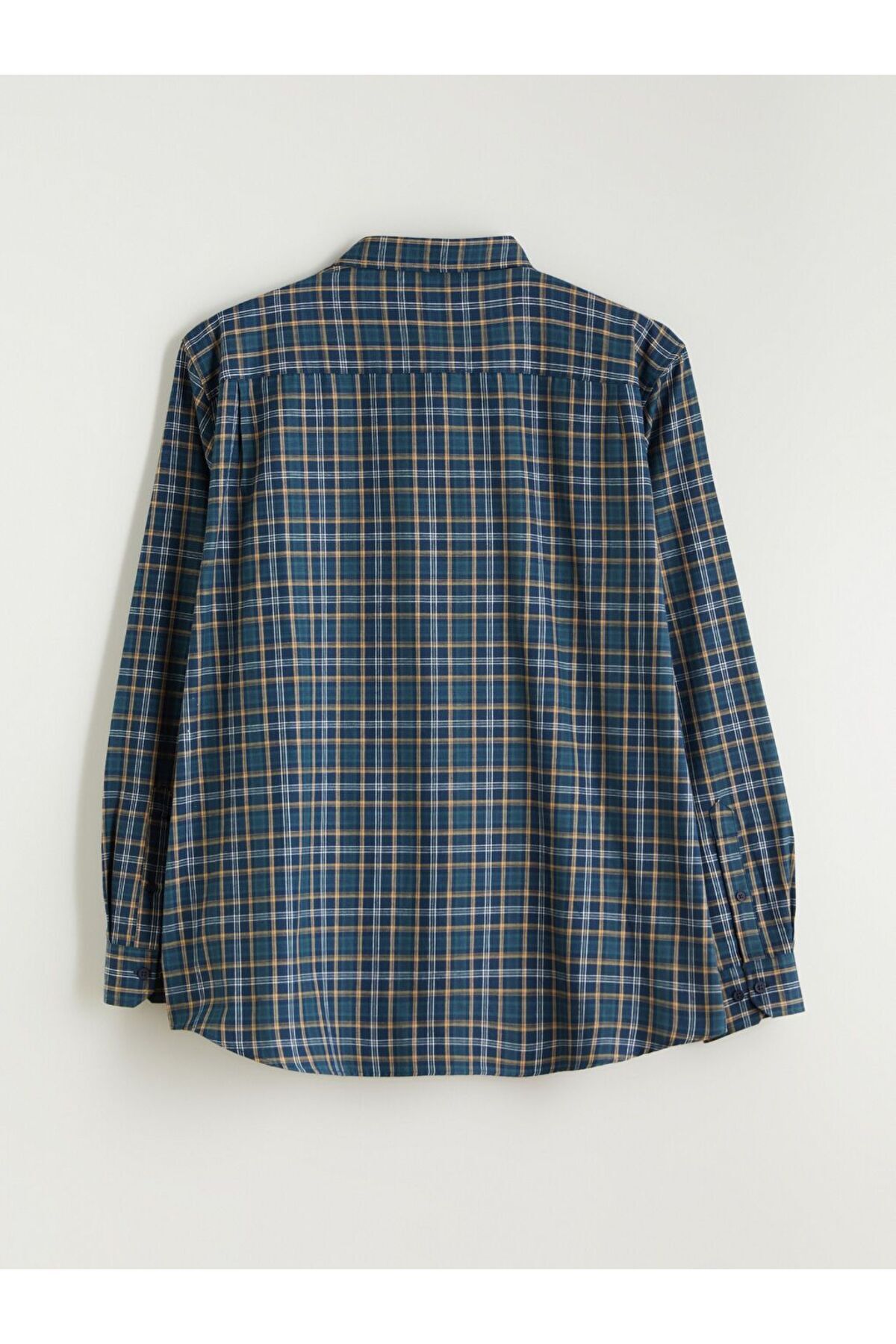 LC Waikiki LCWAIKIKI Classic Büyük Beden Regular Fit Uzun Kollu Ekose Gabardin Erkek Gömlek görsel 2