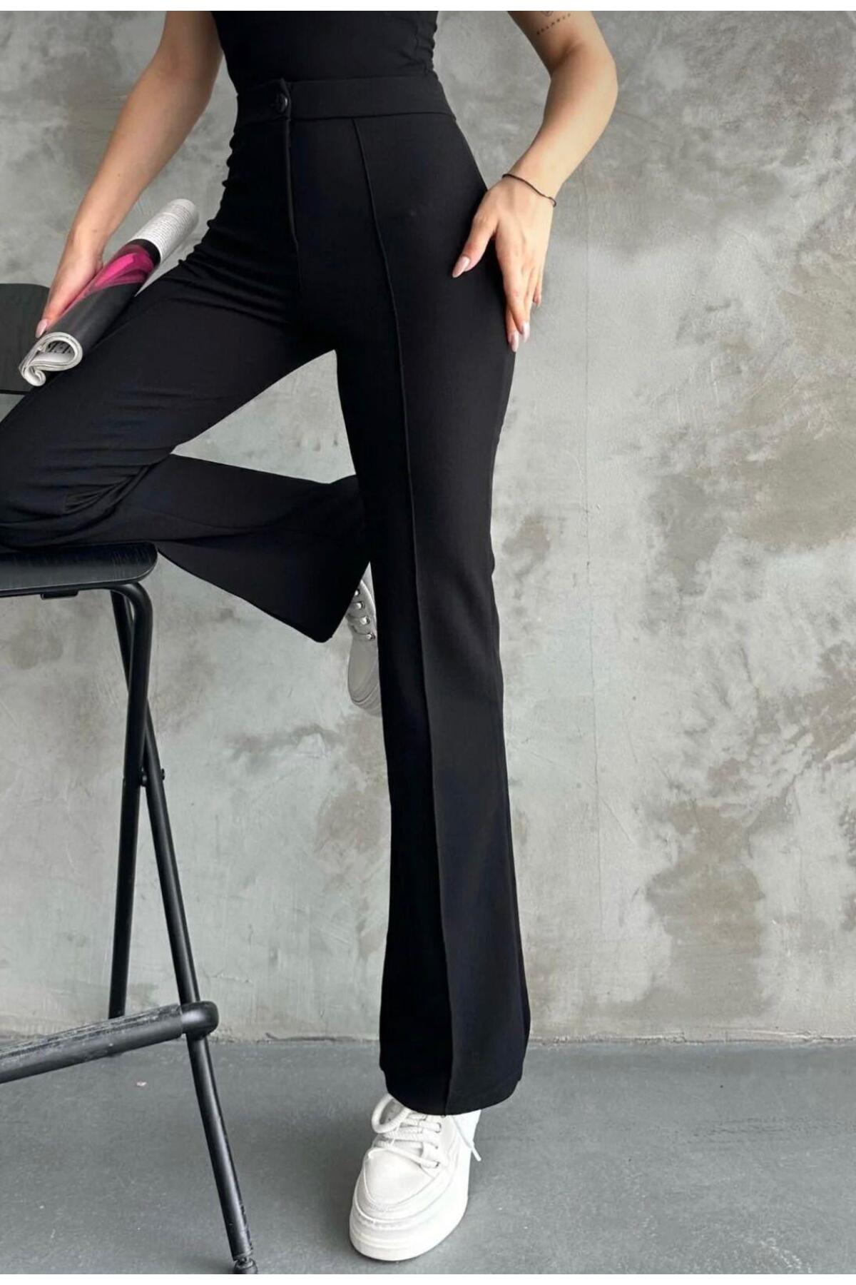 SOBİ Παντελόνι Palazzo με ψηλή μέση σε χρώμα καστανιάς