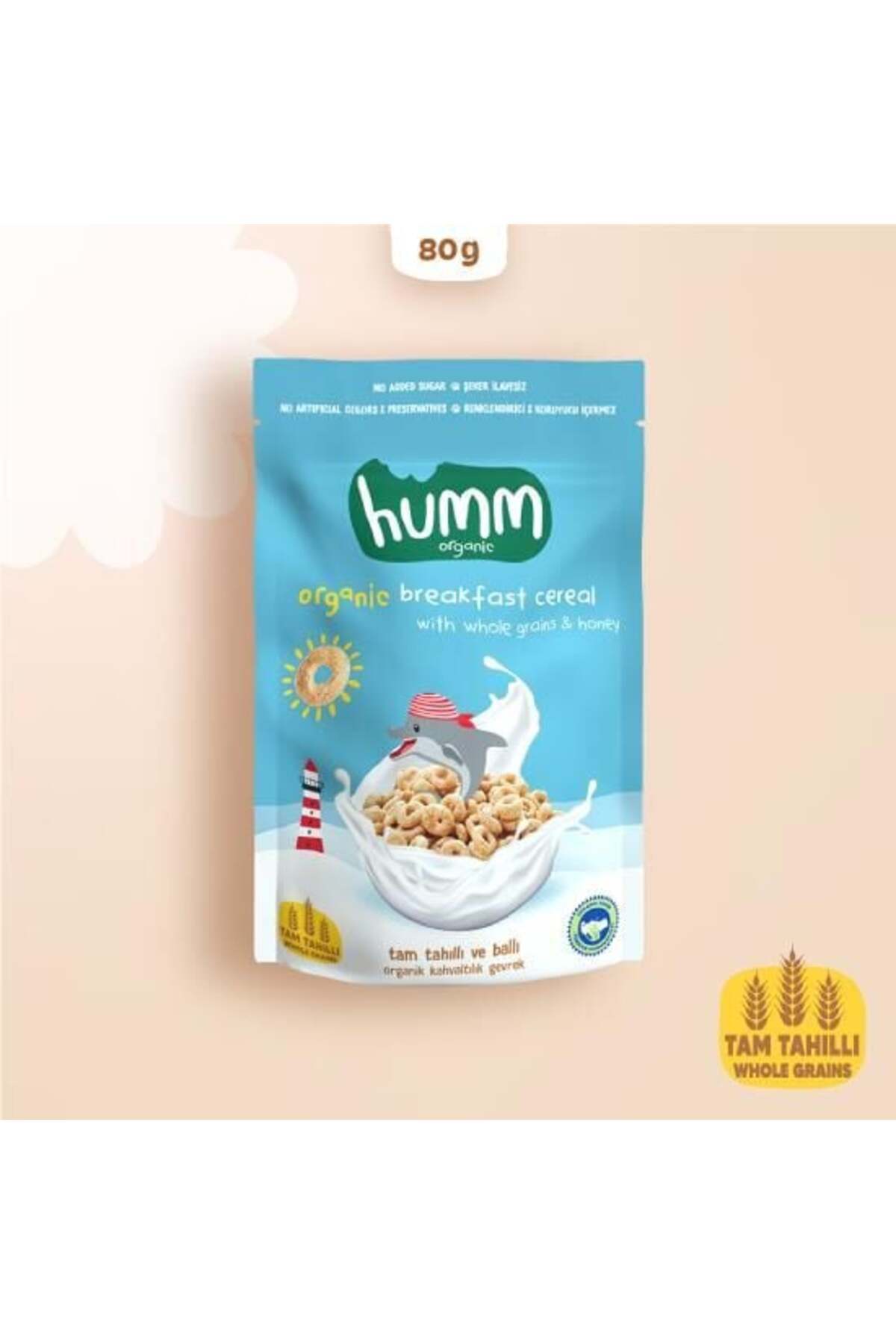 INURA GLOBAL Humm Organik Tam Tahıllı ve Ballı Kahvaltılık Gevrek 80 Gr