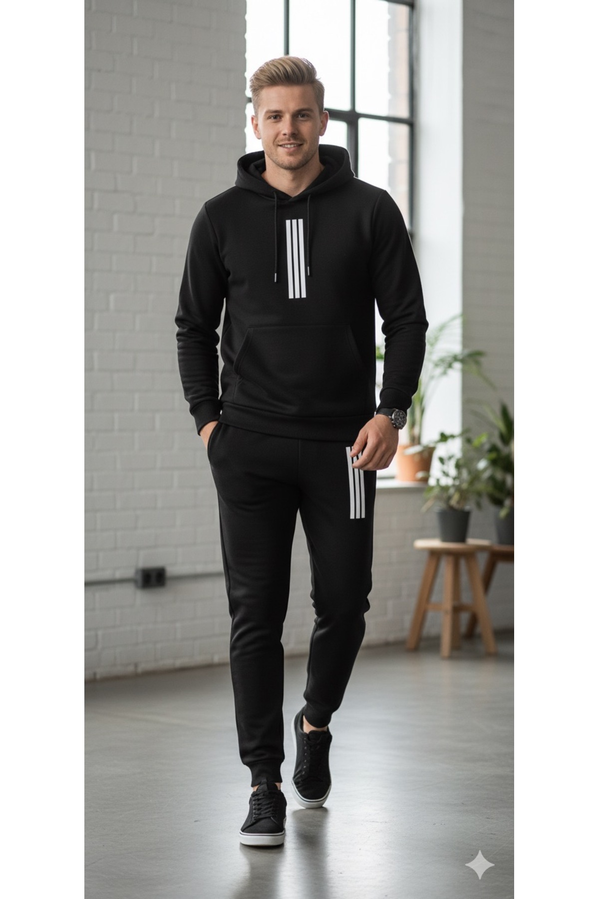 dwnwear Çizgi Desenli Erkek Alt Üst takım