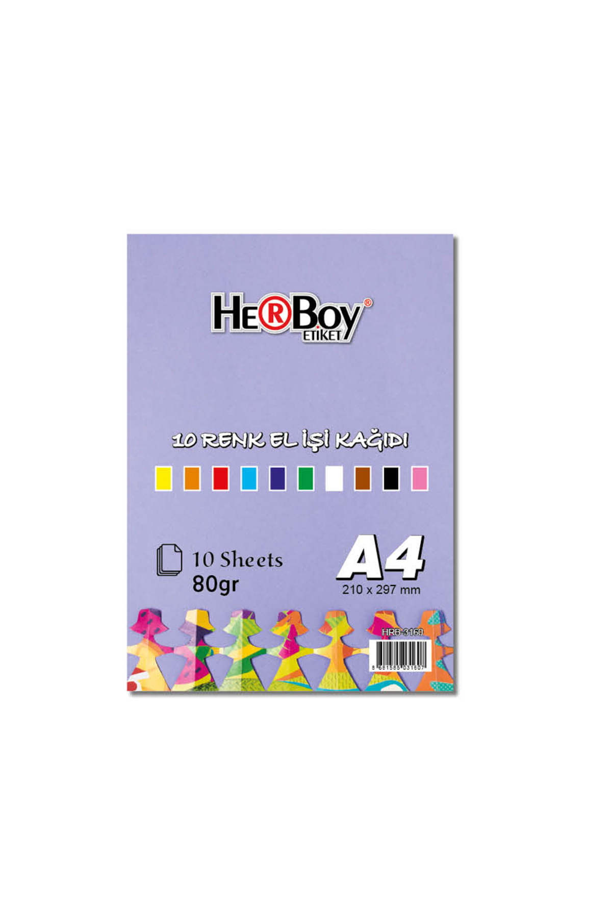 Herboy A4 Elişi Kağıdı 10 Lu Karışık Hrb-3160