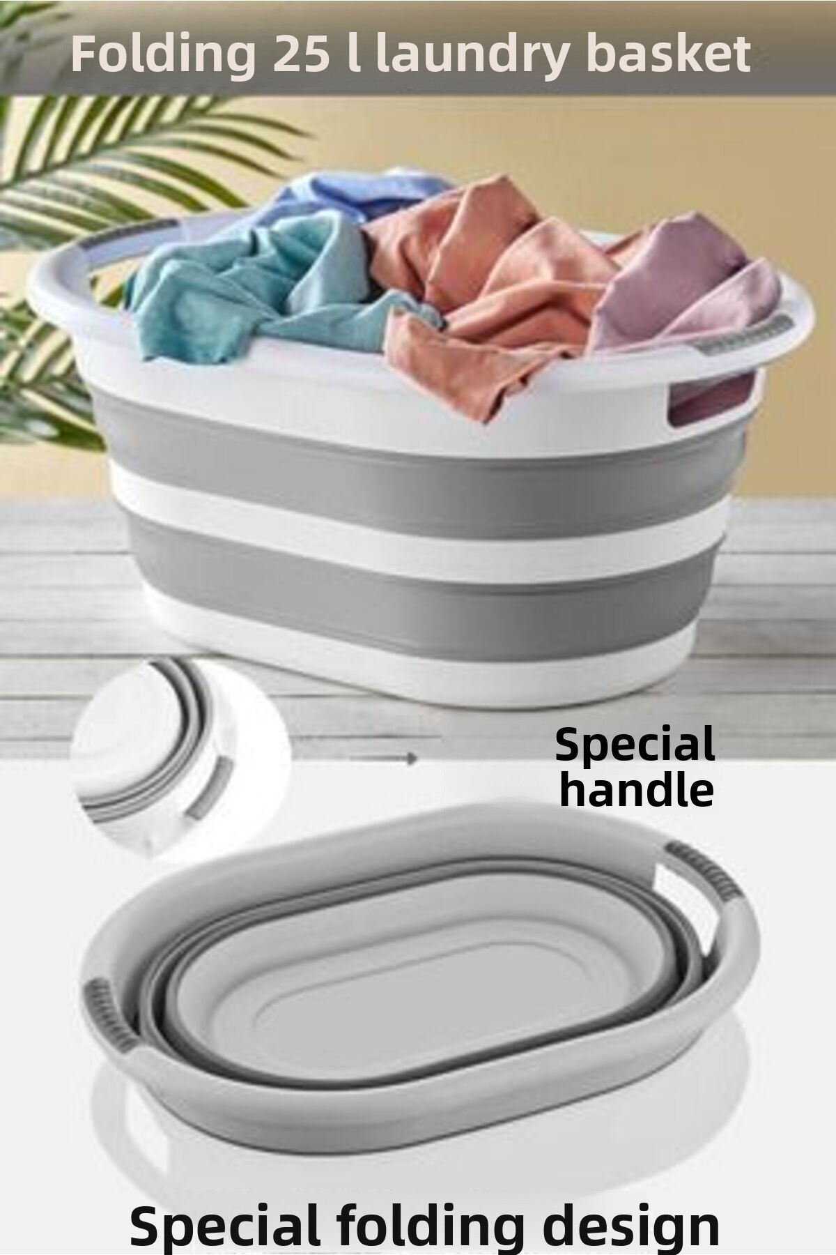 NOVAFACE Πτυσσόμενο καλάθι ρούχων σιλικόνης 25L - Luxe Classic Organizer