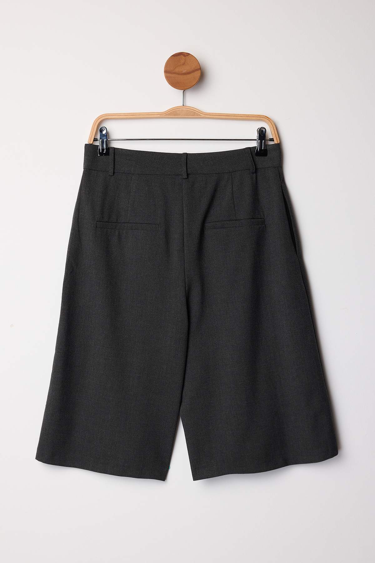 Trendyolmilla  Antrasit Melanjlı Uzun Kumaş Şort & Bermuda TWOAW26SR00052 - Görsel 8