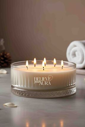 Believe Your Aura Amber Kokulu Mum - %100 Doğal Soya Mumu Dekoratif Ve Aromat...