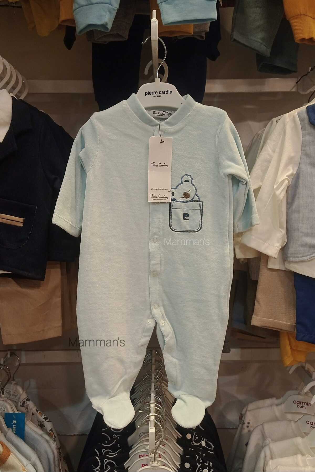 Pierre Cardin Uzun Kollu Çıtçıtlı Kadife Bebek Tulum, Kışlık Bebek Giyim Peluş Polar fotoğrafı 3 (önizleme)