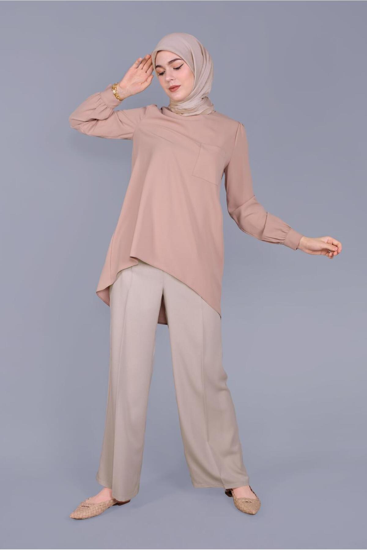 آلوینا تونیک یقه گرد جیب دار ۴۰۷۳۲ آلوینا تونیک یقه گرد جیب دار ۴۰۷۳۲