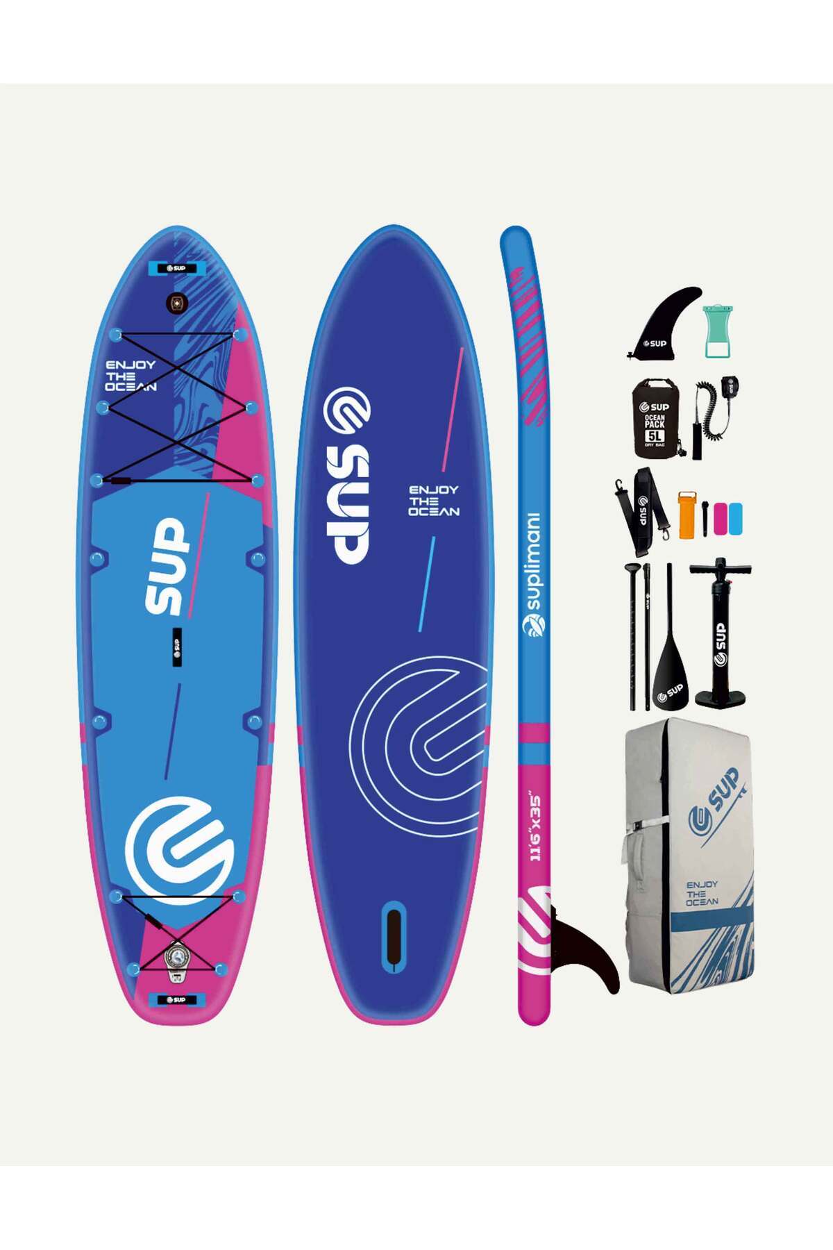 SUPLİMANI Supboard Paddle Board Şişme Sörf Tahtası Tam Set Sup Board 350x89x15
