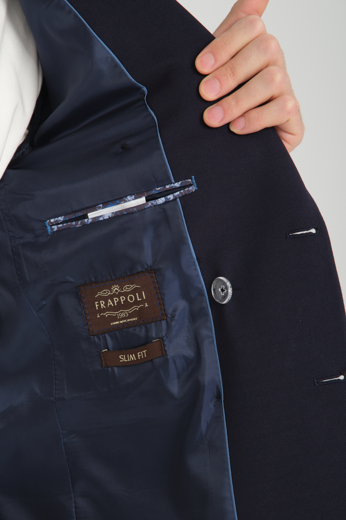 Frappoli  Baselna Krv Erkek Koyu Lacivert Kruvaze 6 Adet Metal Düğmeli 4 Mevsim Blazer Ceket - Görsel 8