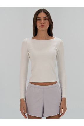 Everlast Ever Relaxed Rib Wmn Beyaz Kadın Uzun Kollu Tişört