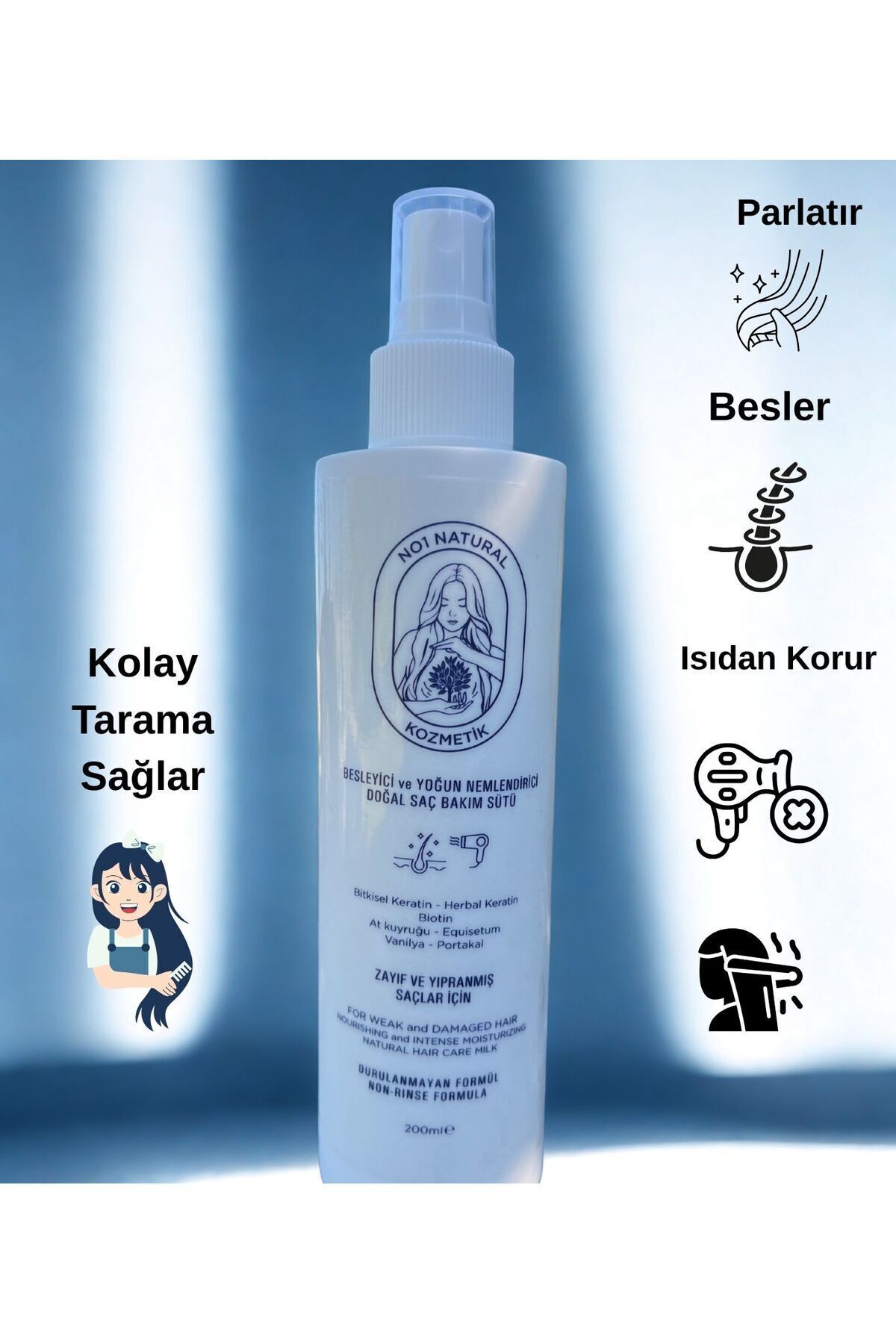 BESLEYİCİ VE YOĞUN NEMLENDİRİCİ DOĞAL SAÇ BAKIM SÜTÜ — SCST01 — تصویر 6 از 8