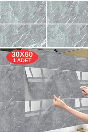 Renkli Duvarlar 60x30cm Gri Mermer Desen Yapışkanlı Karavan Prefabrik Banyo W...
