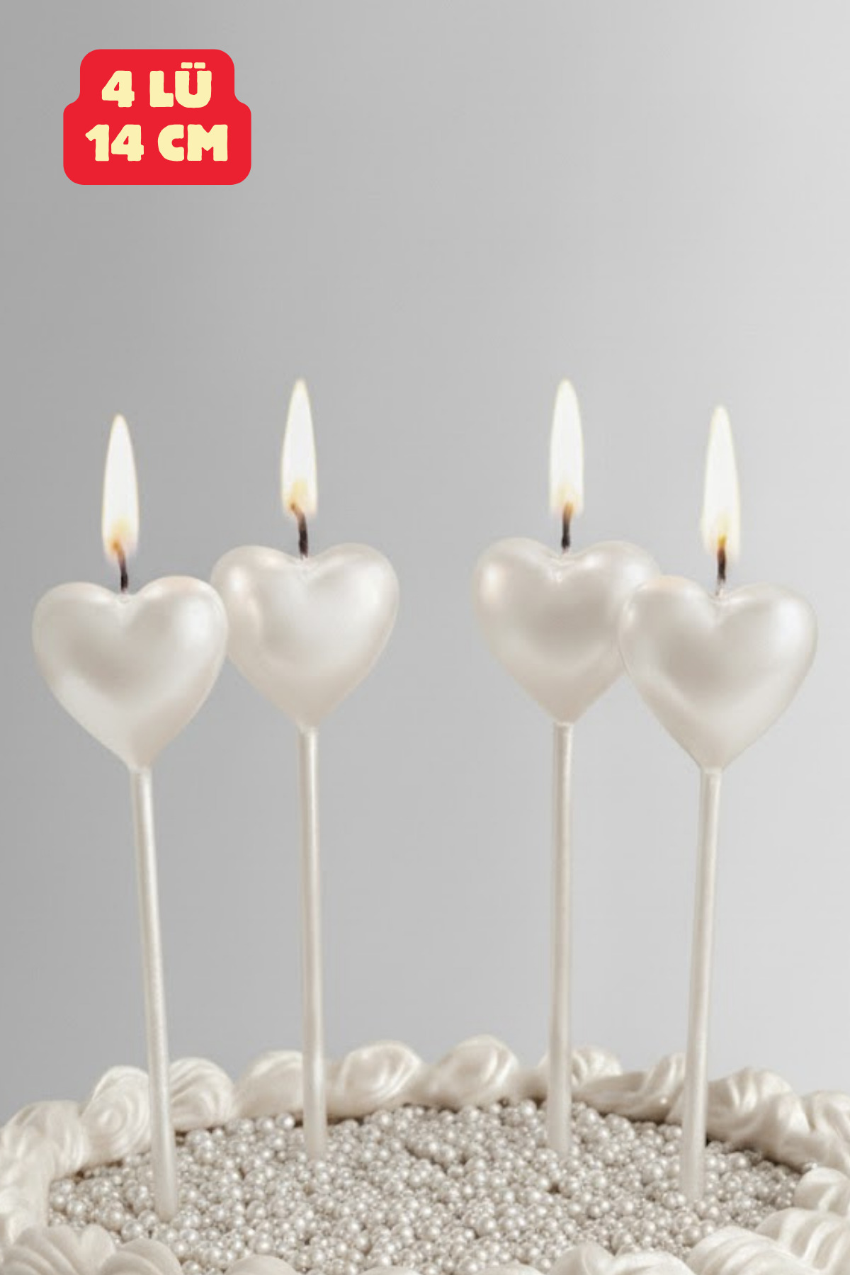 Heart Candle 4pcs White Heart Candle Valentine's Day Birthday Celebration Candle