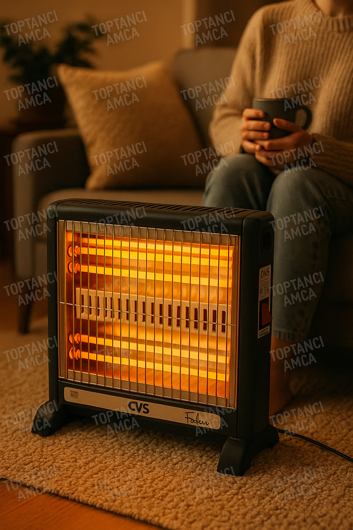 Toptancı Amca Elektrikli Soba Elektirikli Isıtıcı CVS DN 3016 1000 W Şömine Tipi Quartz YENİ NESİL AZ ENERJİ