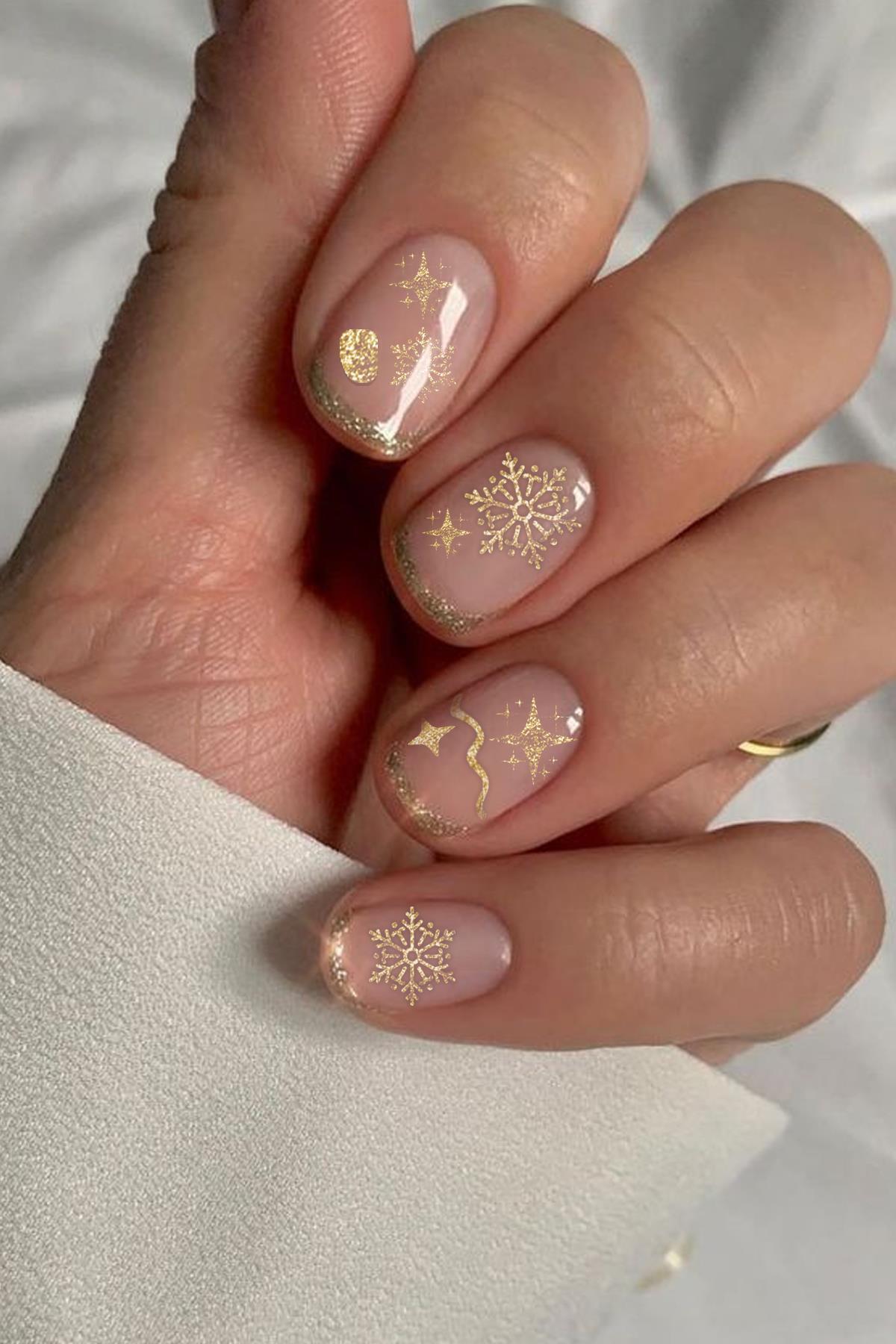 Flash Tattoos® Sparling Altın Yaldızlı Tırnak Dövmesi