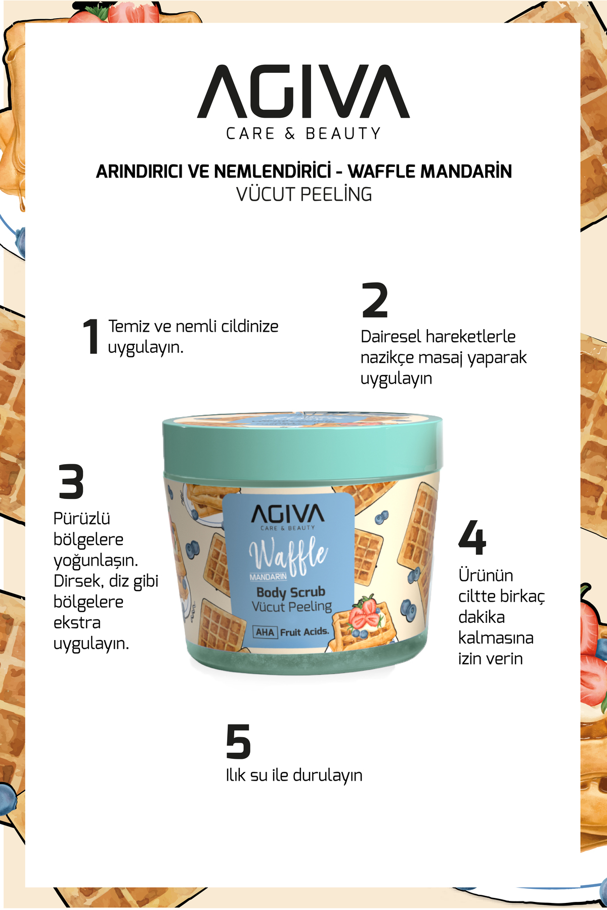 Mandarin&Waffle Arındırıcı ve Nemlendirici Vücut Peeling — 001-MKJ-049 — تصویر 3 از 5