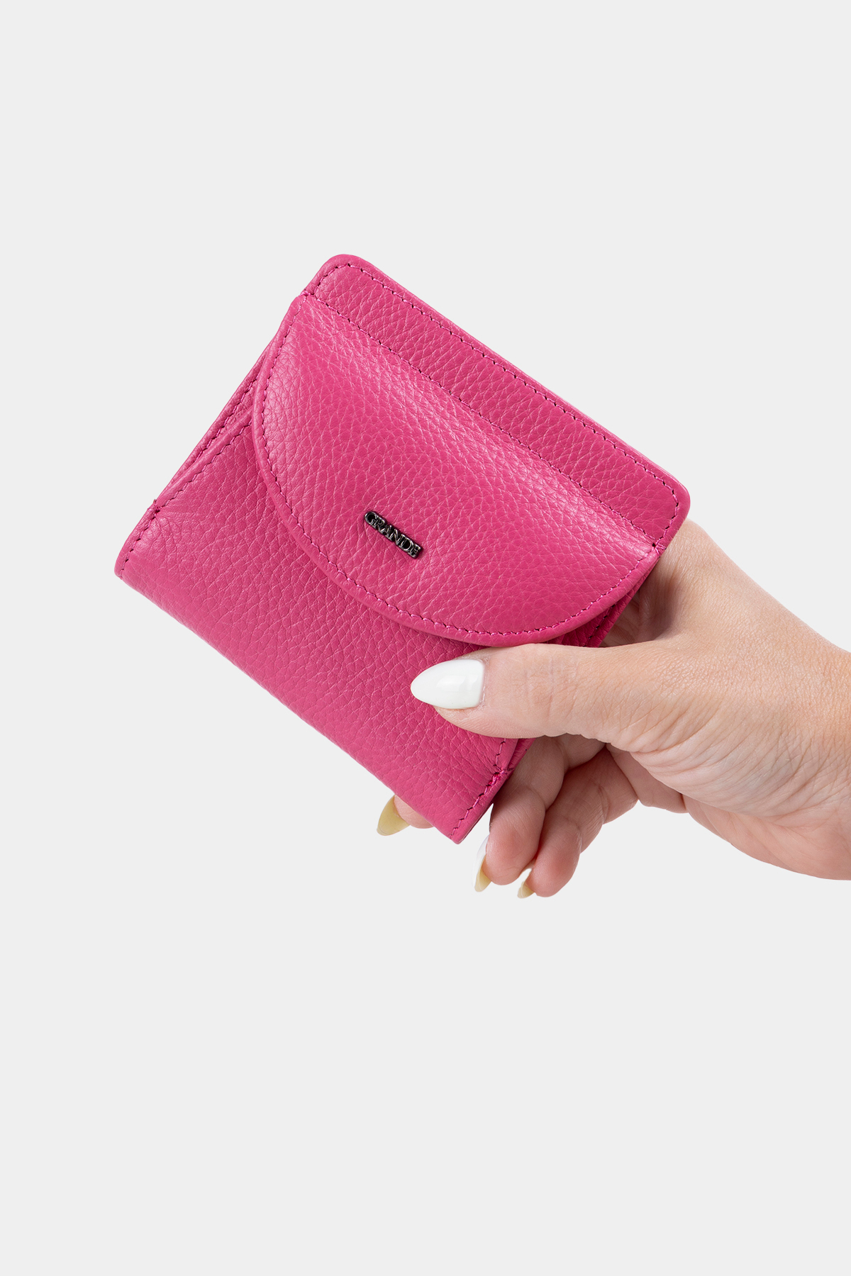 Grande 2833 Hakiki Deri Elegance Mini Kadın Cüzdanı Fuşya görsel 3