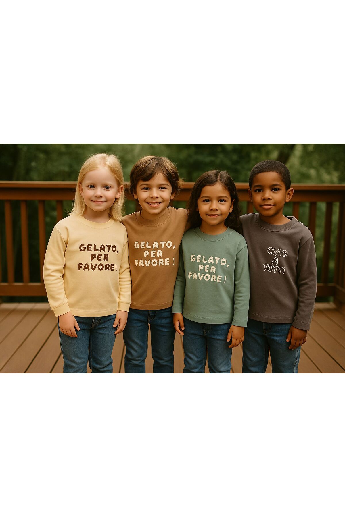 Luna Kids Store Slogan Baskılı Pamuk Somon Sweat fotoğrafı 2 (önizleme)
