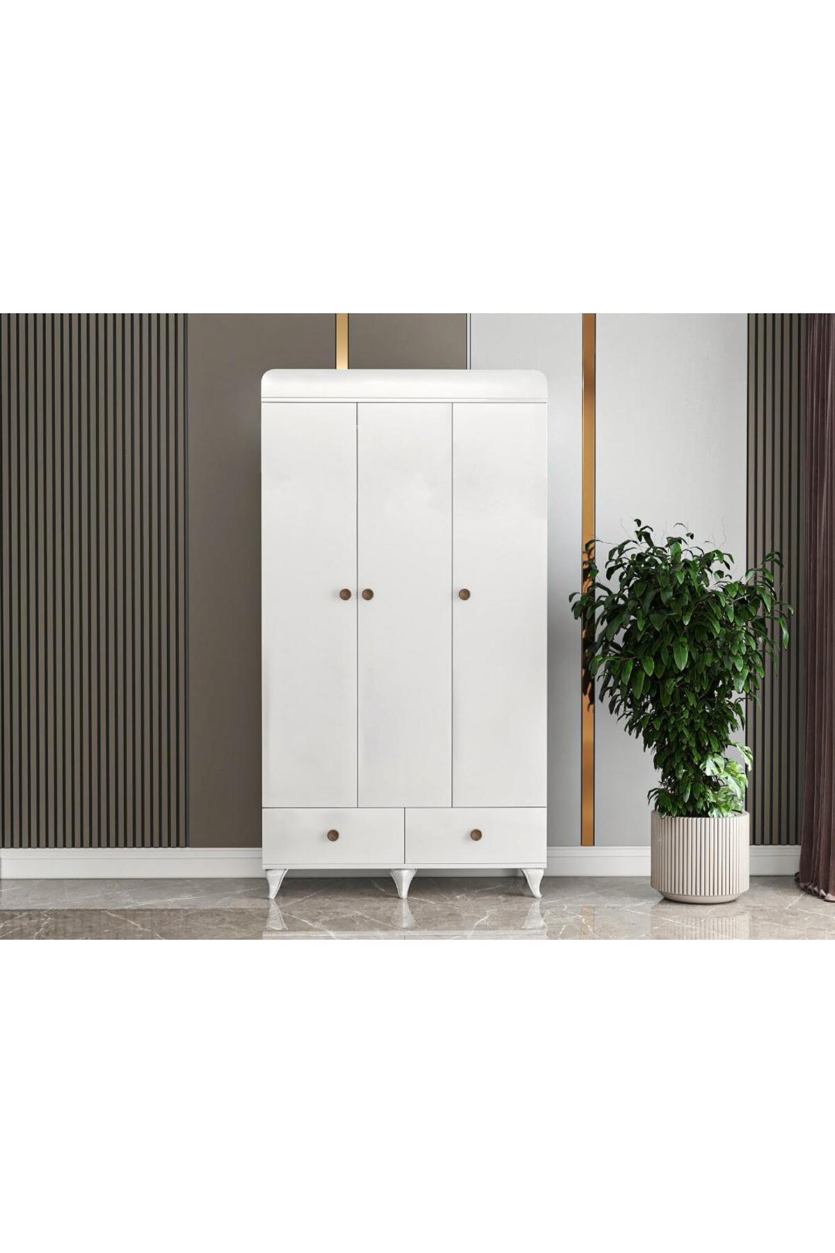 BANANA BABY MİNİBOO BEBEK ODASI ÜÇ KAPAKLI DOLAP VE BÜYÜYEN BEŞİK fotoğrafı 3 (önizleme)