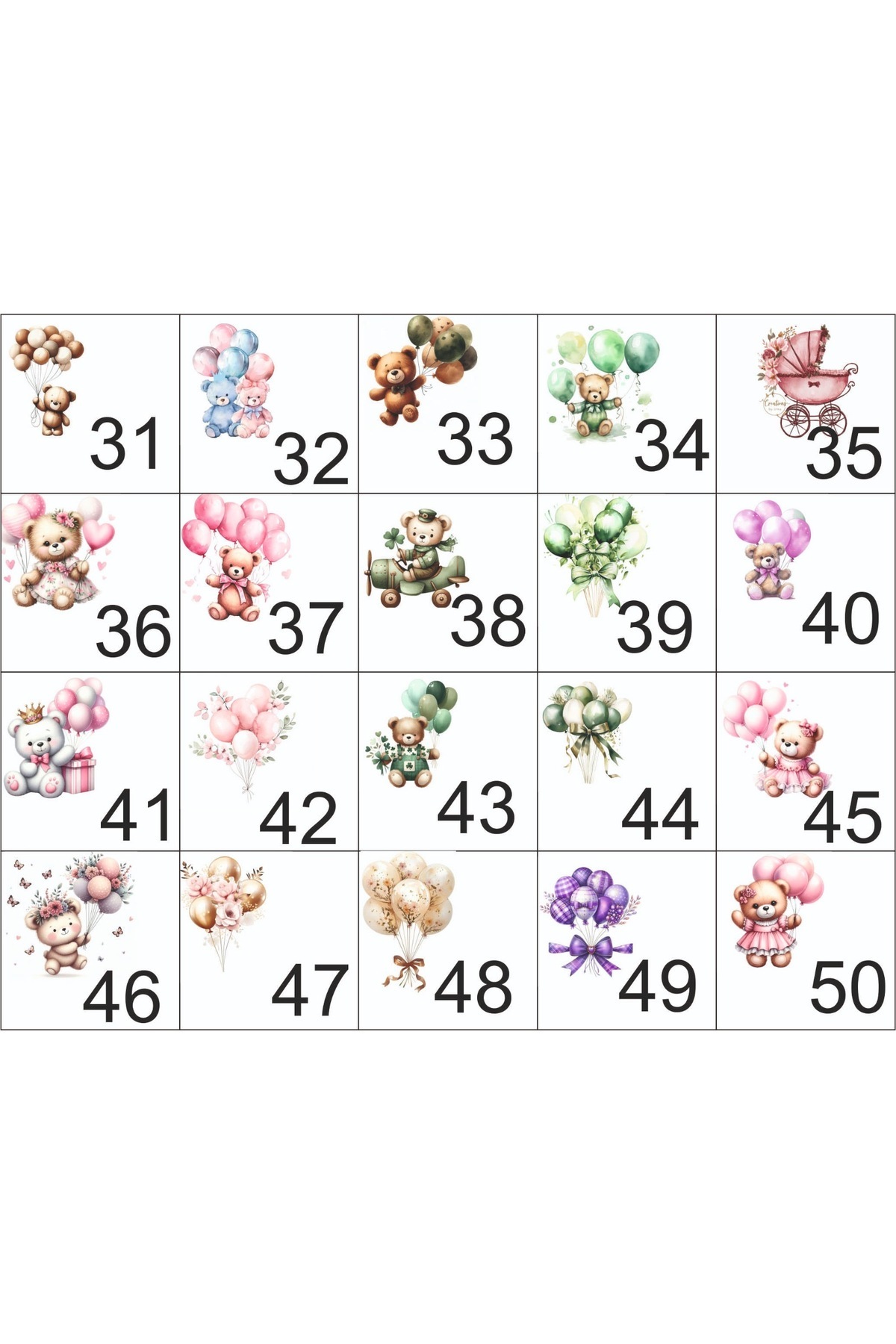 Neşeli Atölyem Kişiselleştirilmiş İsime Özel Ayıcık Süslemeli 32 Adetli Bebek Çikolata fotoğrafı 2 (önizleme)