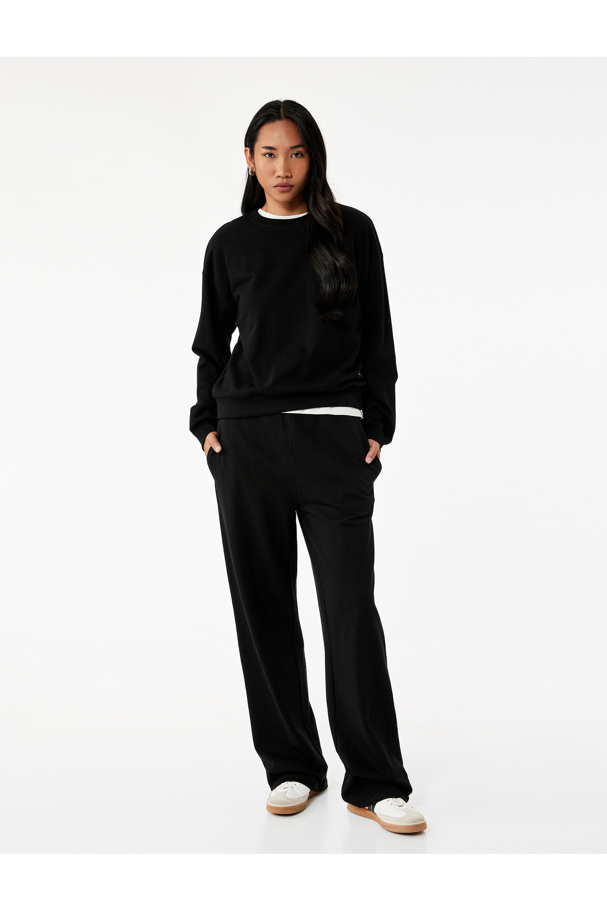 Koton Rahat Kalıp Üç İplik Uzun Kollu Sweatshirt Eşofman Takımı