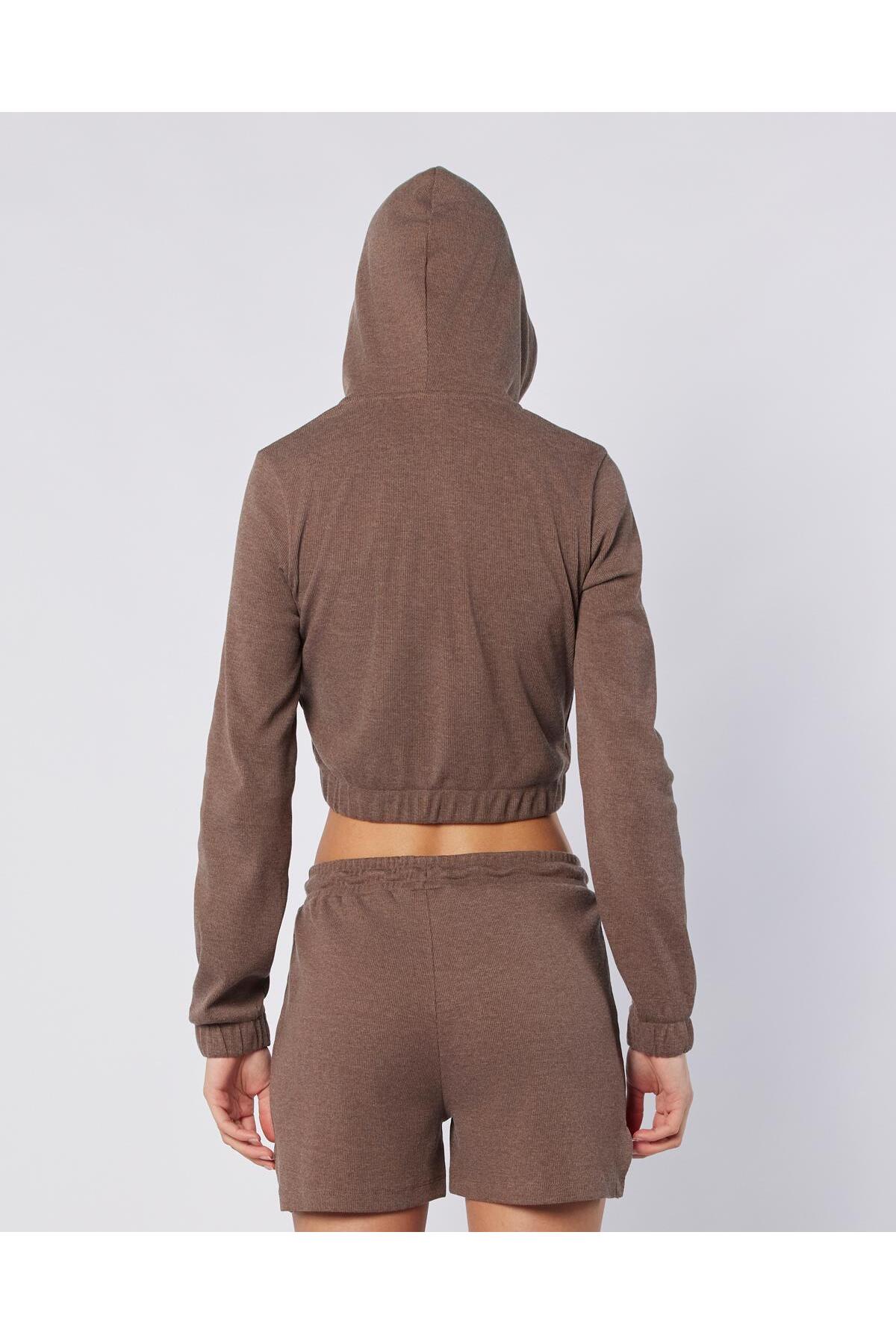 Kappa Leda Full Zip Kadın Kahverengi Regular Fermuarlı Eşofman Üstü görsel 2