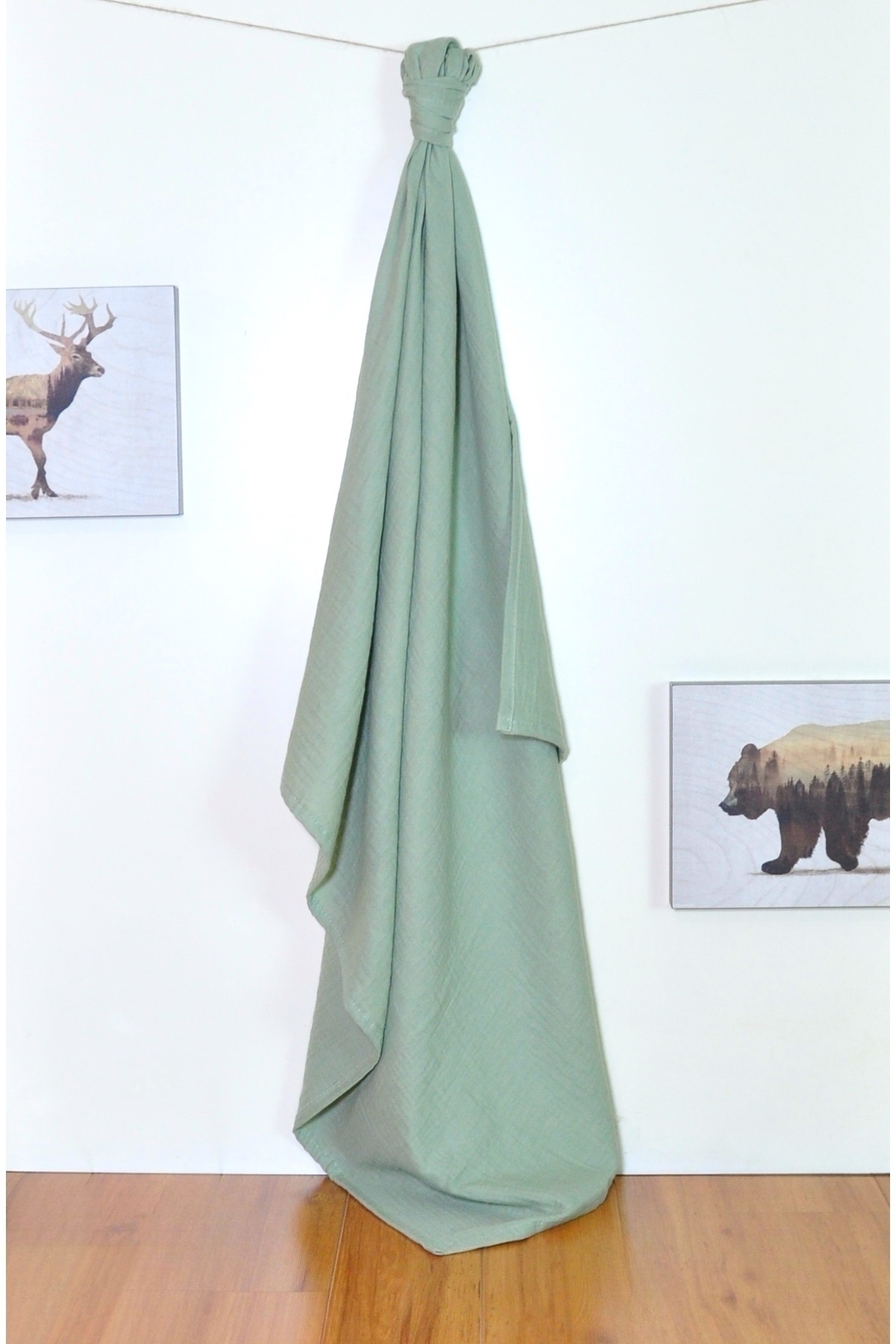 Vita Cherie 2’li Set Müslin Bebek Örtüsü | 100x100 Cm | %100 Pamuk | Ekru & Çağla Yeşili | Hassas Ciltler Için fotoğrafı 4 (önizleme)