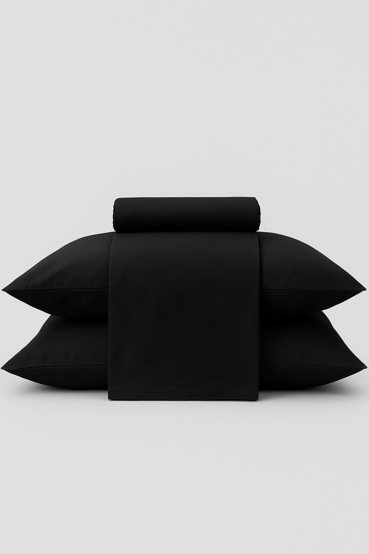 İz Home Basic Siyah Ranforce Yastık Kılıfı Seti | 2 Adet | (50X70 cm) | Pamuklu | En Siyah