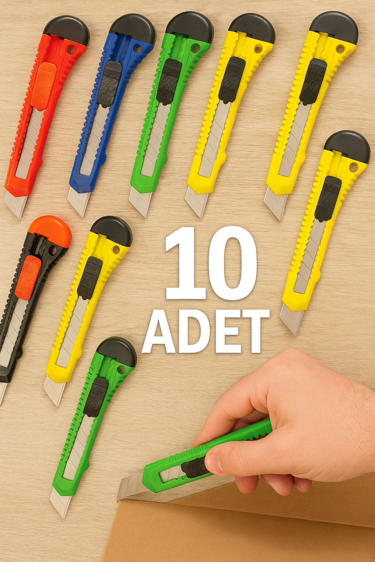 nistabolje 10 Adet Maket Bıçağı Büyük Boy Falçata