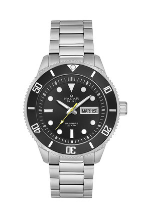 Nacar SAFİR CAM SPOR GÜMÜŞ ERKEK KOL SAATİ NC37-294235-ABM