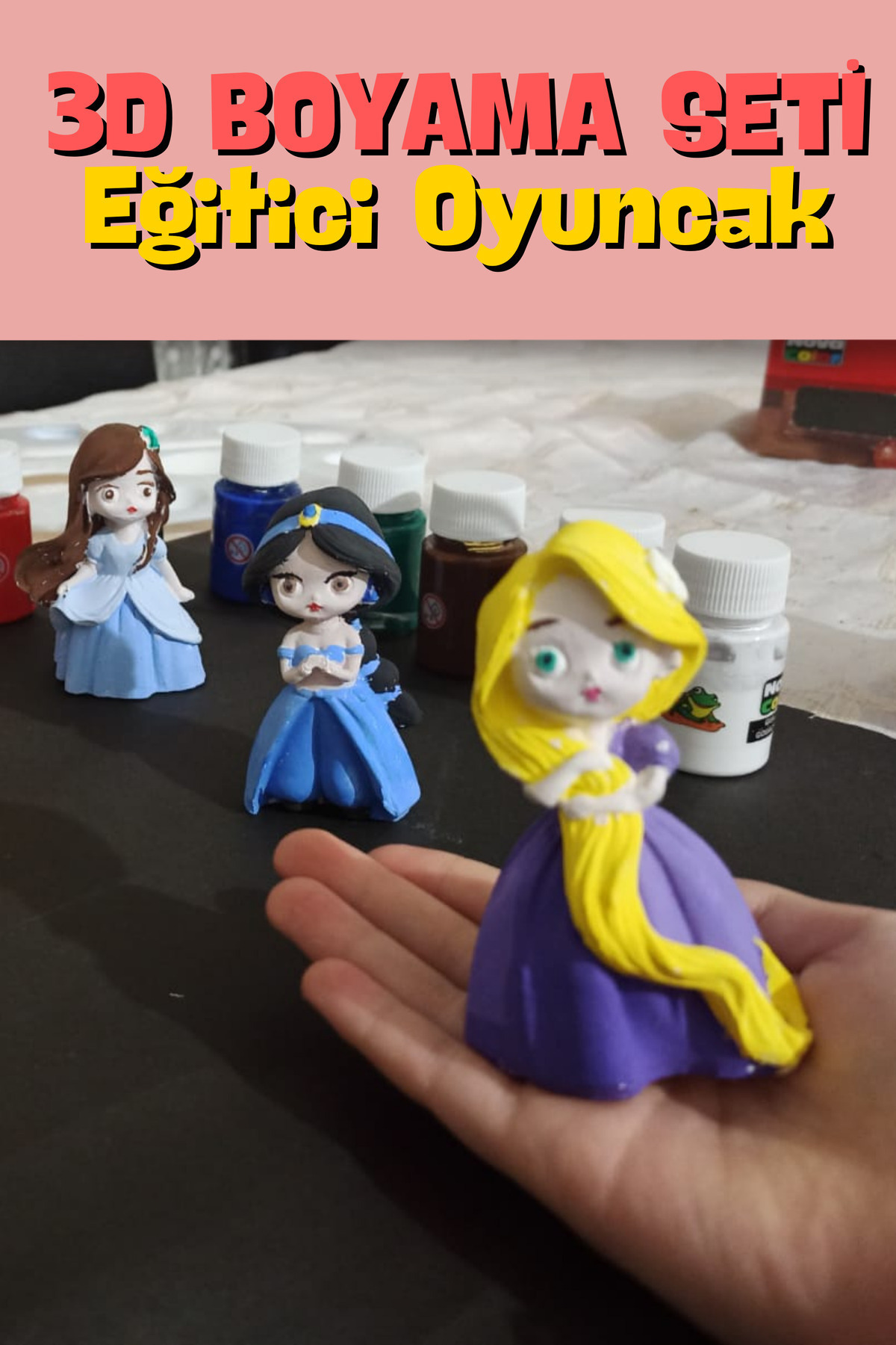 فیگور پرنسس ۵ تکه مجسمه سنگی فعالیت نقاشی کودکان