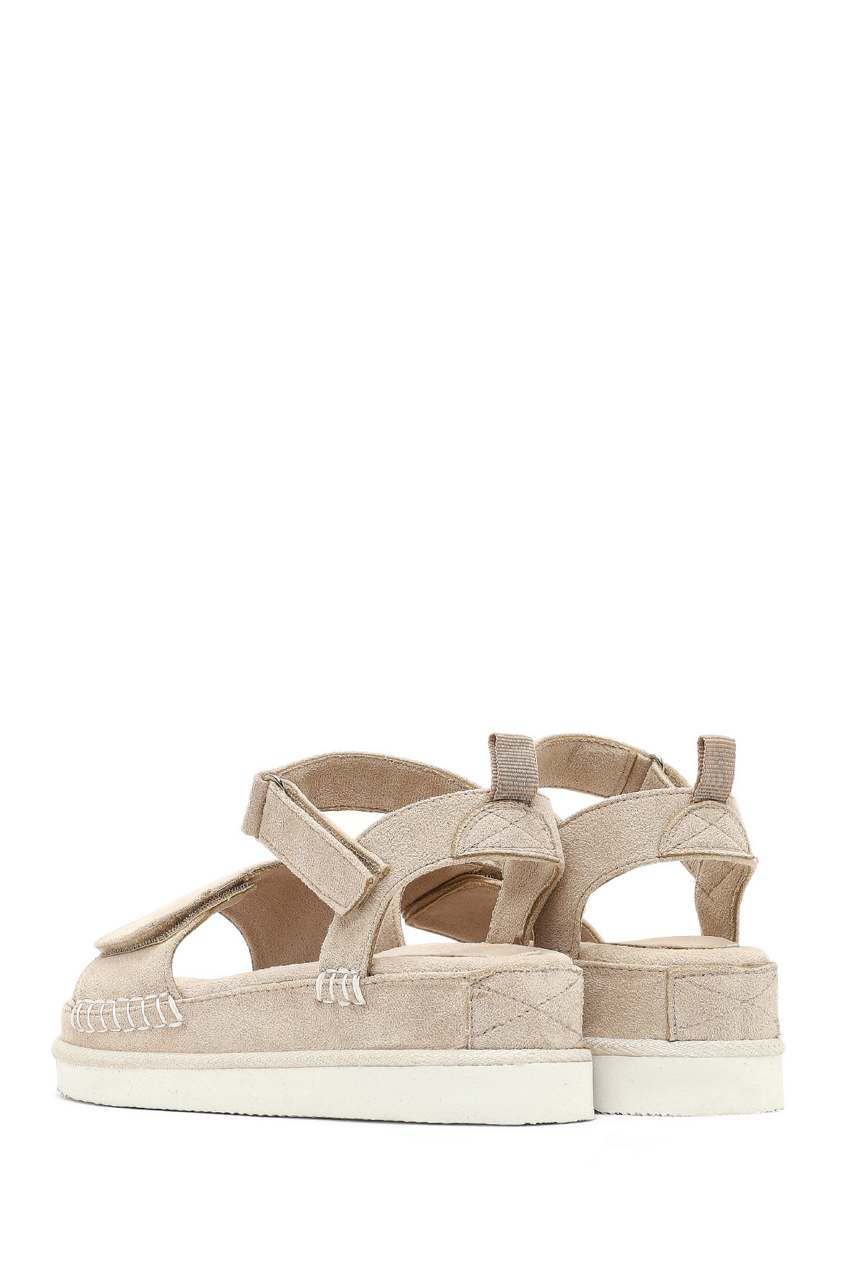 Derimod  Kadın Bej Kalın Tabanlı Süet Sandalet 25SFE145110 - Görsel 5