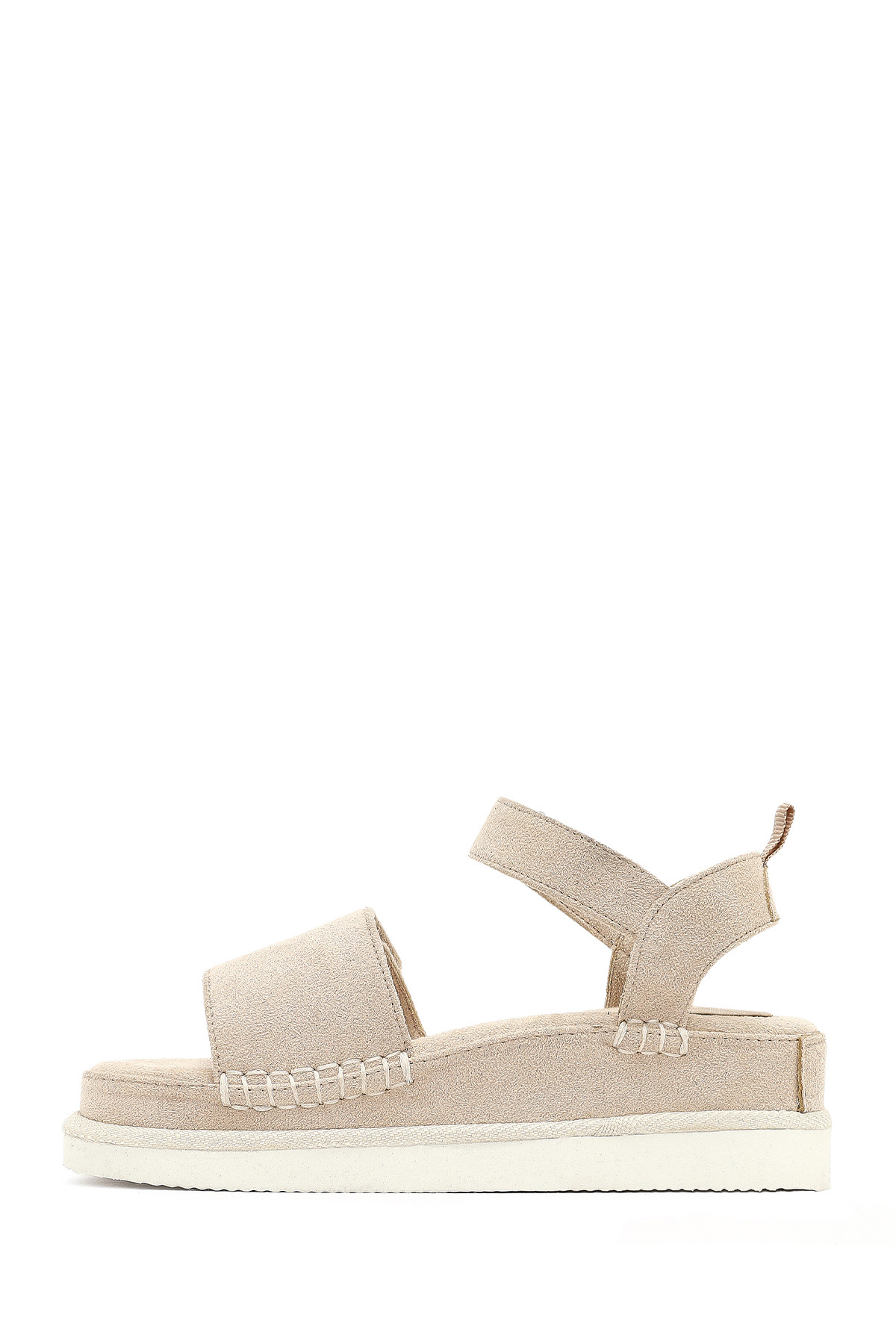 Derimod  Kadın Bej Kalın Tabanlı Süet Sandalet 25SFE145110 - Görsel 2