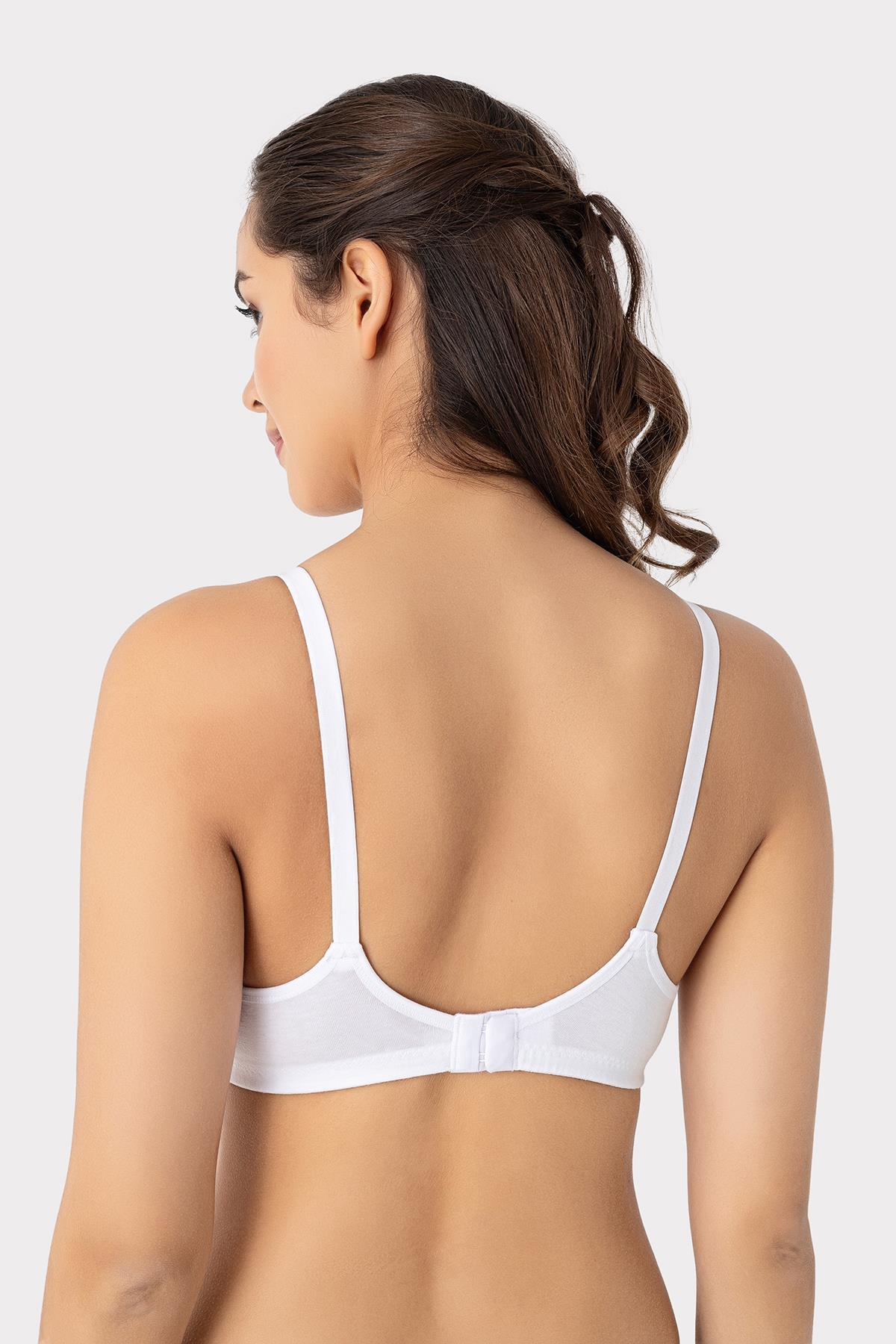 Arma Yıldız 3 Adet Siyah Beyaz Gri Kadın Pamuklu Emzirme Sütyeni Balensiz Esnek Yumuşak Kumaş fotoğrafı 5 (önizleme)